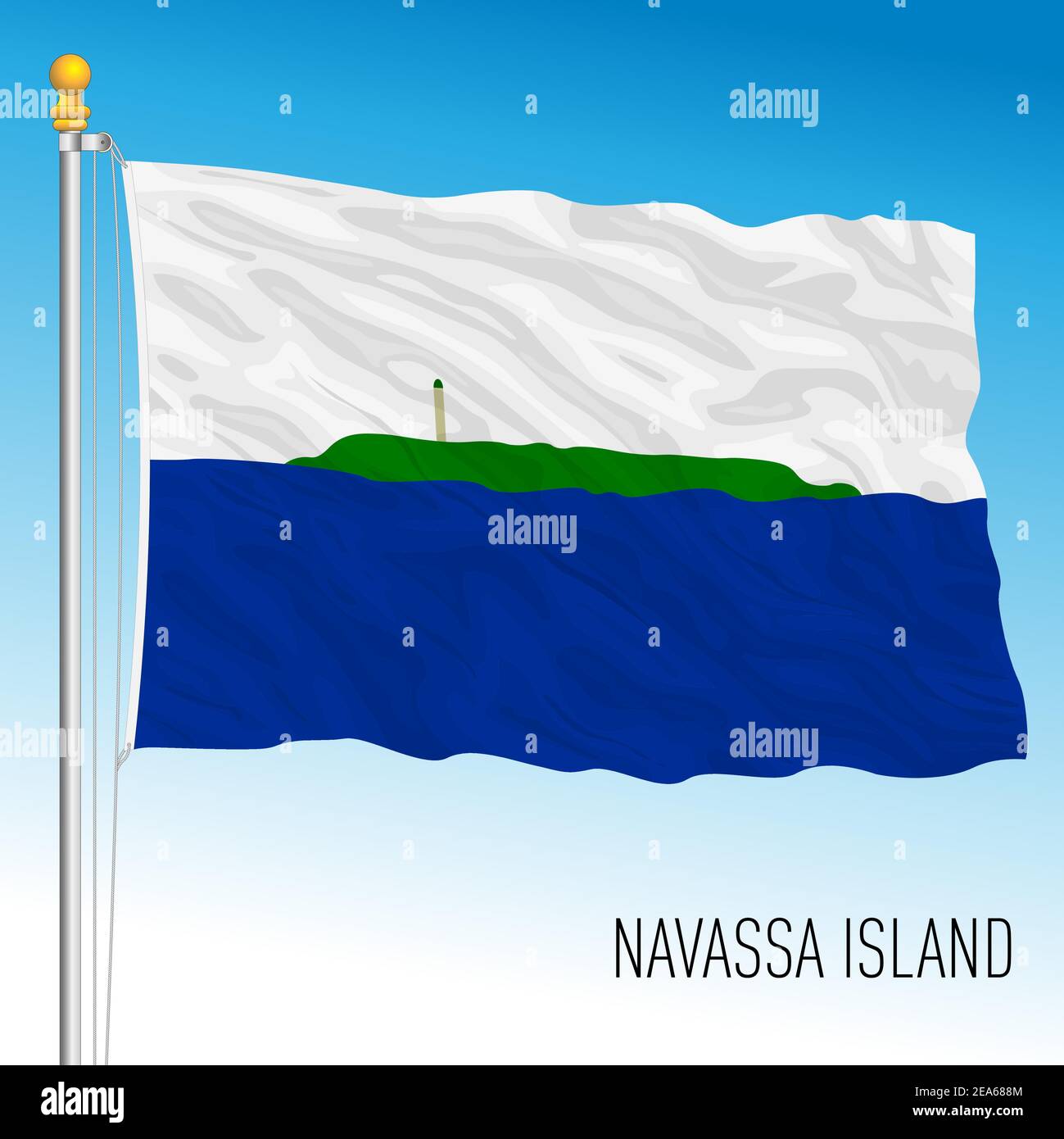Flagge der Insel Navassa, Territorium der Vereinigten Staaten, Vektorgrafik Stock Vektor