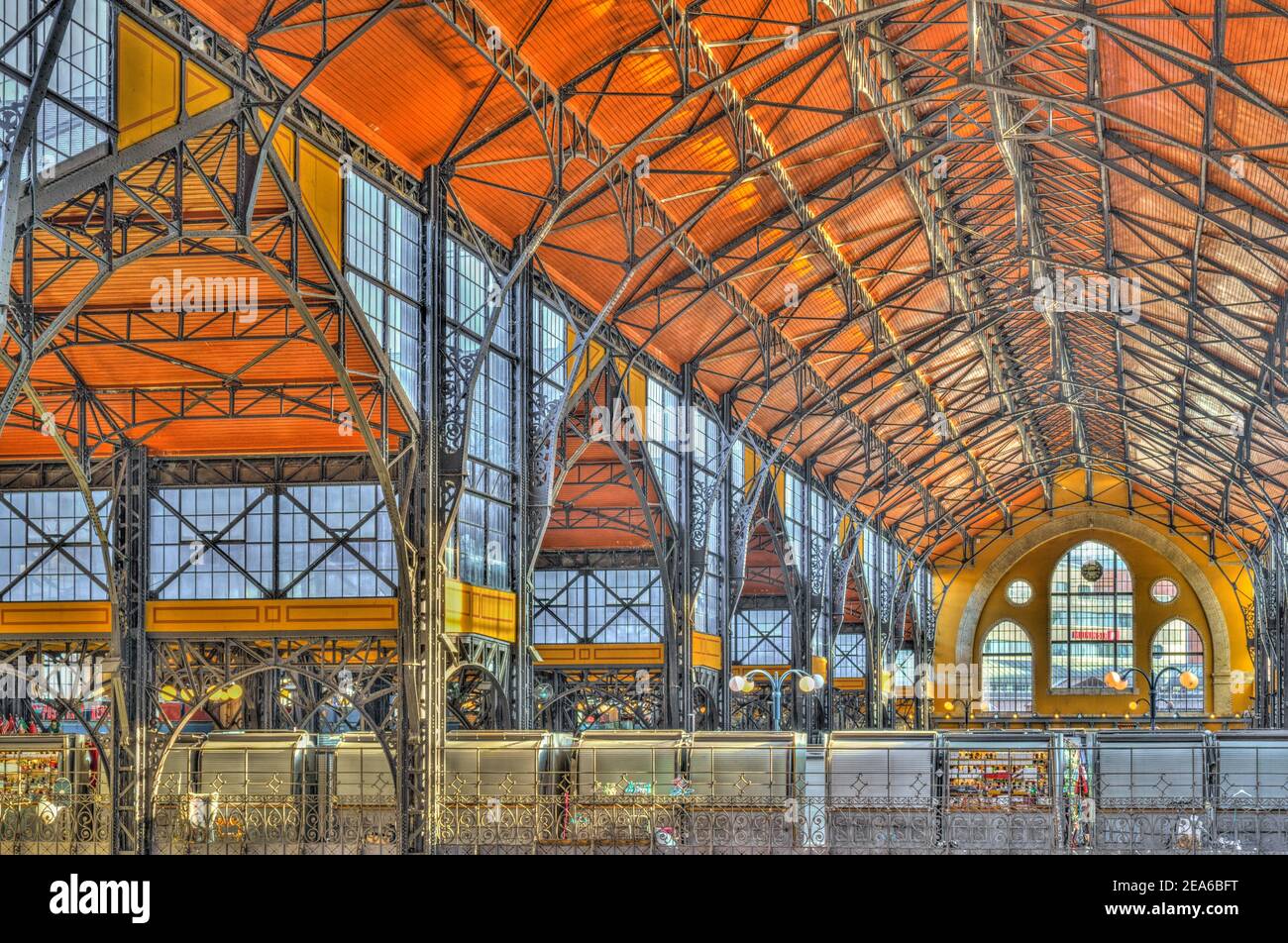 Große Markthalle, Budapest, HDR Bild Stockfoto