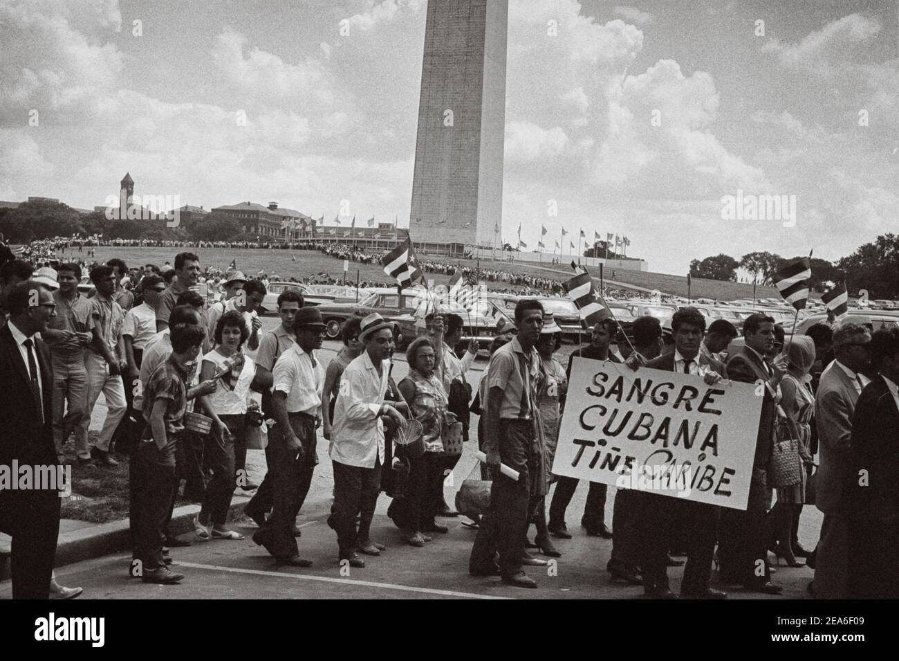 Kubanische Exilanten versammeln sich, um zu demonstrieren. USA. Juli 21, 1964 Stockfoto