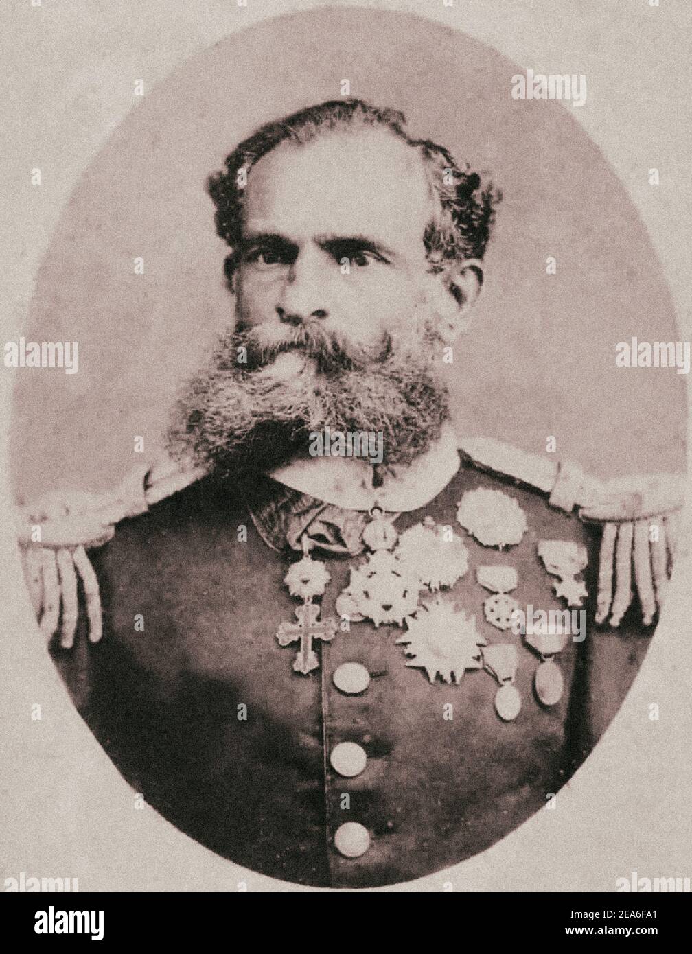 Manuel Deodoro da Fonseca (1827 – 1892) war ein brasilianischer Politiker und Militäroffizier, der als erster Präsident Brasiliens diente. Er nahm sein Amt an Stockfoto