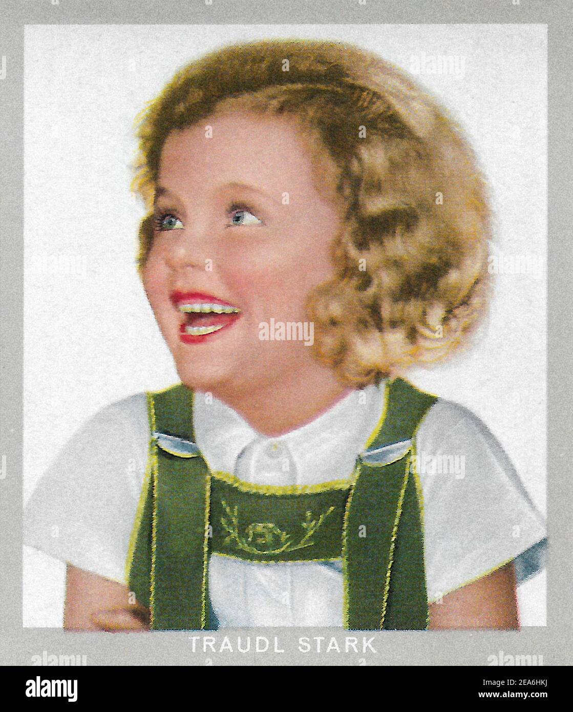 Vintage Portrait von Traudl stark. Traudl stark (* 17. März 1930 in Wien) war ein Kinderschauspieler im deutschen Film. Zwischen 1945 und 1947 war sie auch Acte Stockfoto