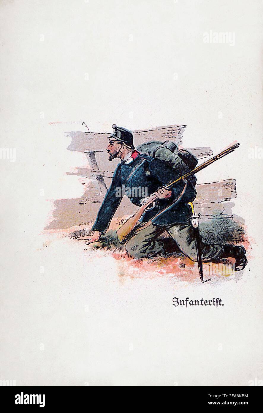 Die Schweizer Armee vor dem Ersten Weltkrieg Infanterie. Schweizerische Eidgenossenschaft, 1910s Stockfoto