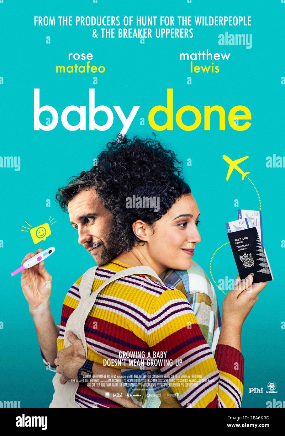 Baby Done (2020) unter der Regie von Curtis Vowell mit Rose Matafeo, Matthew Lewis und Emily Barclay. Eine Frau versucht, ihre Träume während der Schwangerschaft vor der Geburt zu erfüllen. Stockfoto