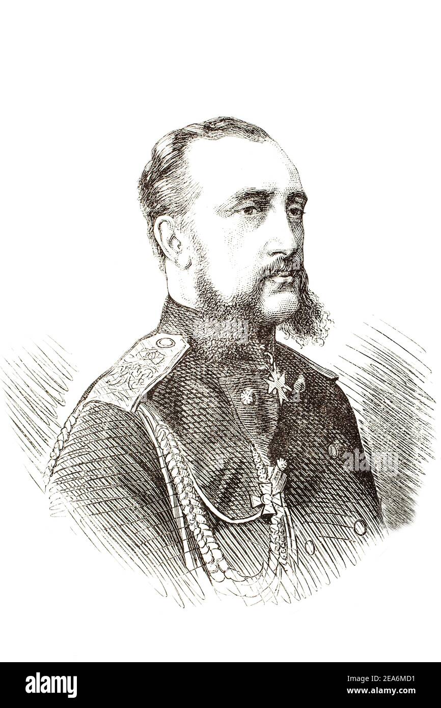 Grand Duke Nicholas Nikolaevich von Russland (1831 - 1891) war der dritte Sohn von Zar Nikolaus I. von Russland. Als Feldmarschall er die Russische ar ein Einschaltbefehl gegeben wurde Stockfoto