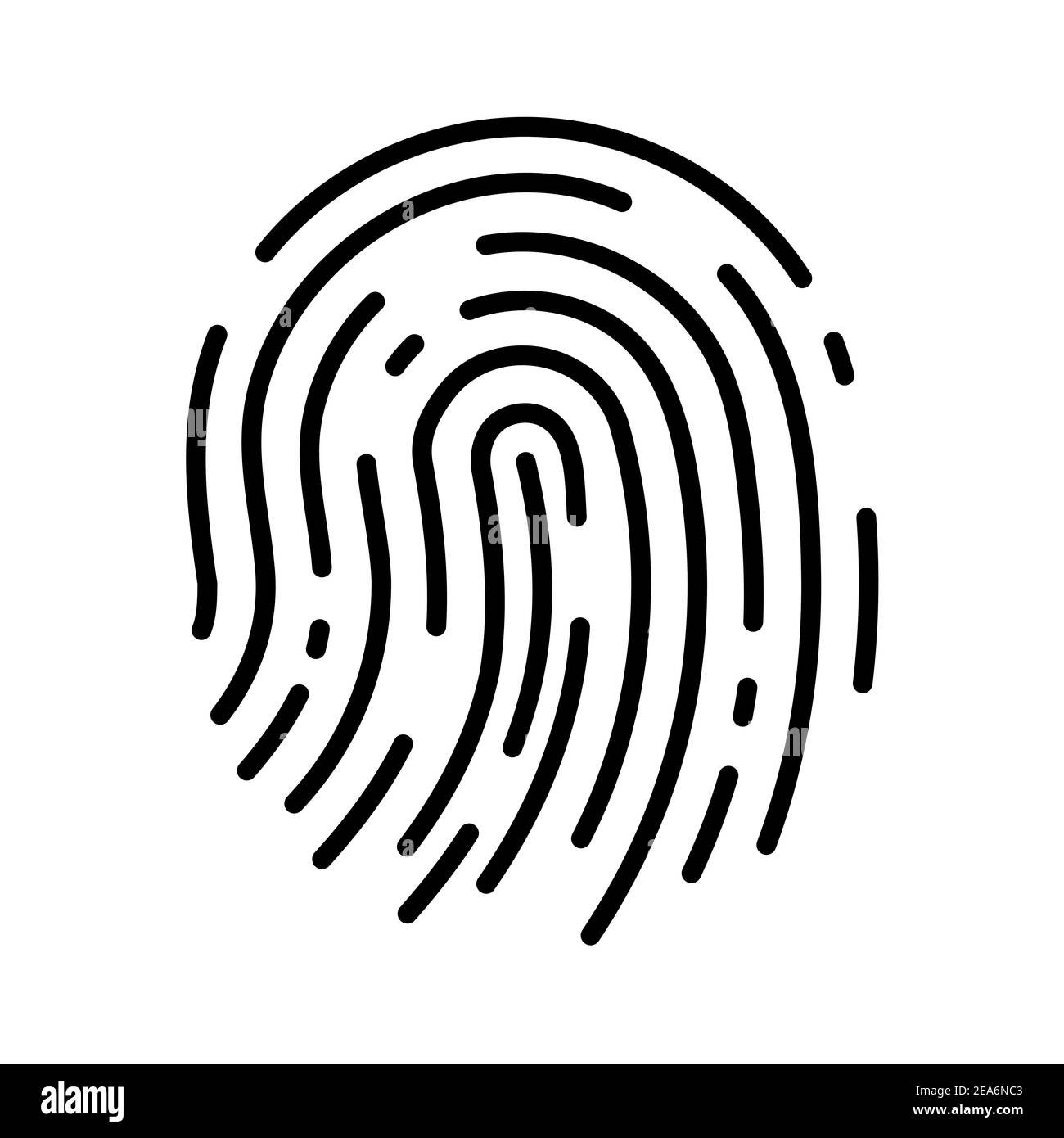 Fingerabdruck-Symbol. Symbol für schwarzen Fingerabdruck. Konzept der Fingerabdruckerkennung. Vektorgrafik Stock Vektor
