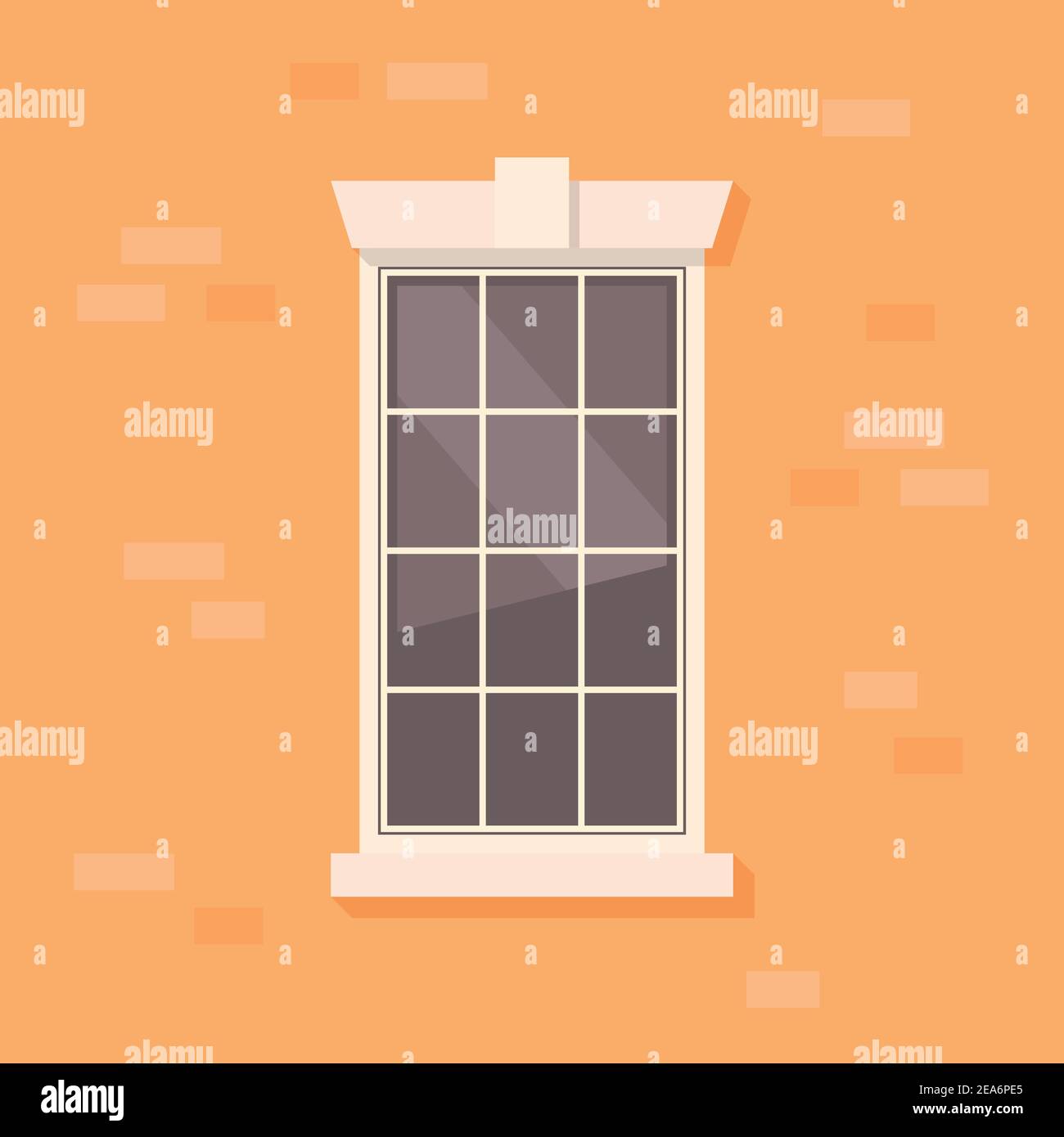 Wohnung Fenster Vektor Illustration. Gebäudefassade Stock Vektor
