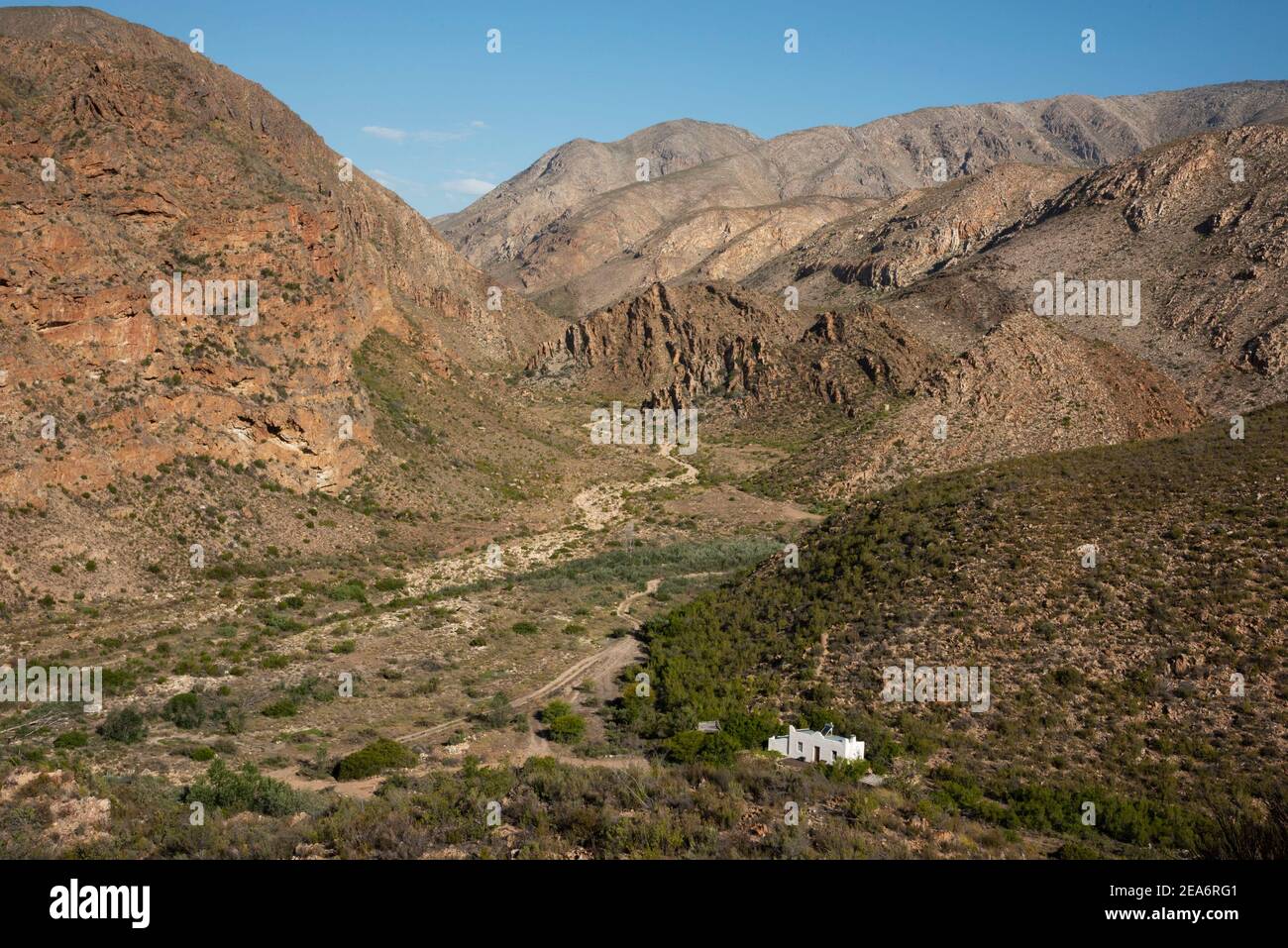 Cedar Falls Base Camp, Baviaanskloof, Südafrika Stockfoto