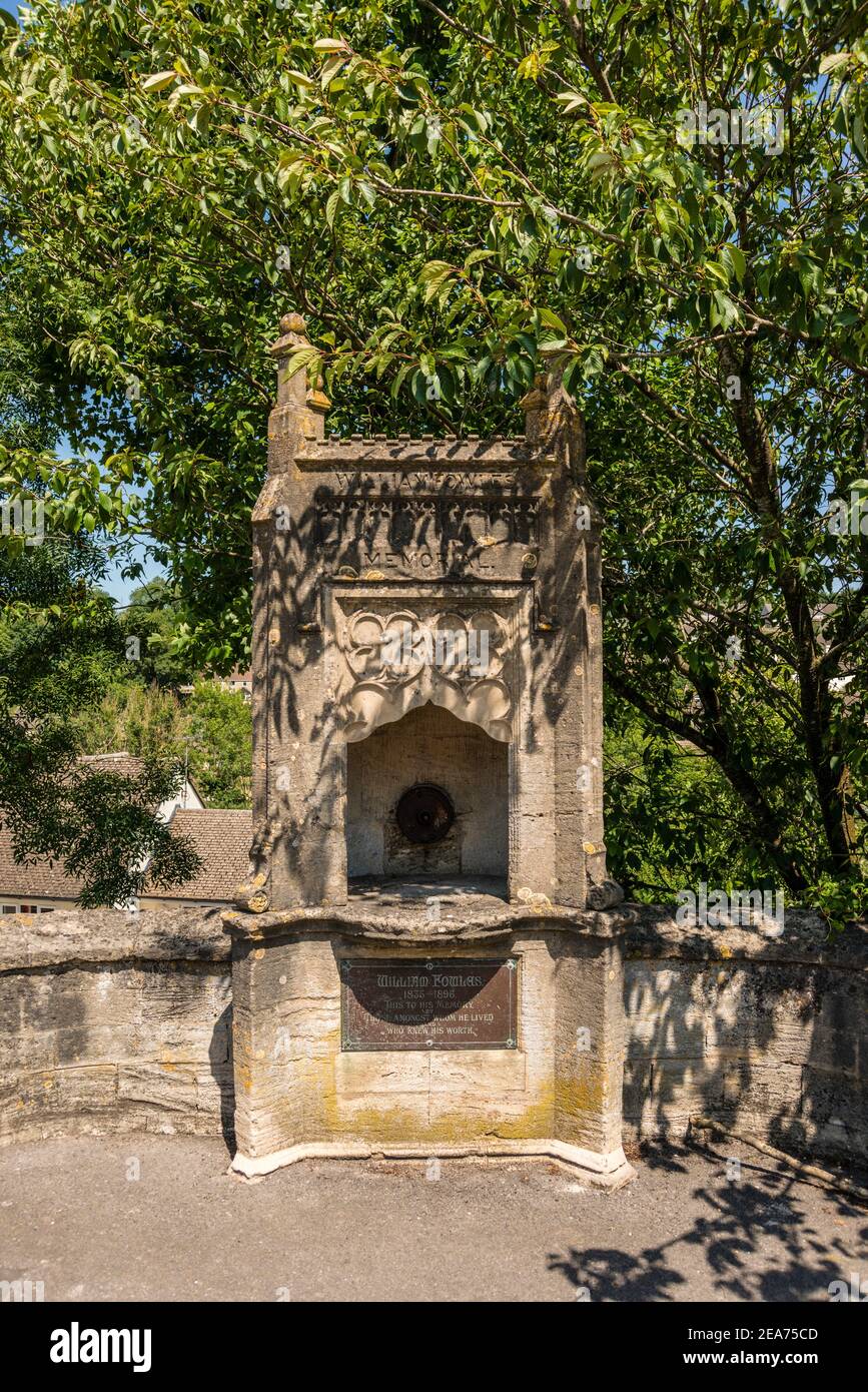 William Fowles Memorial, Avening, Gloucestershire, Großbritannien Stockfoto