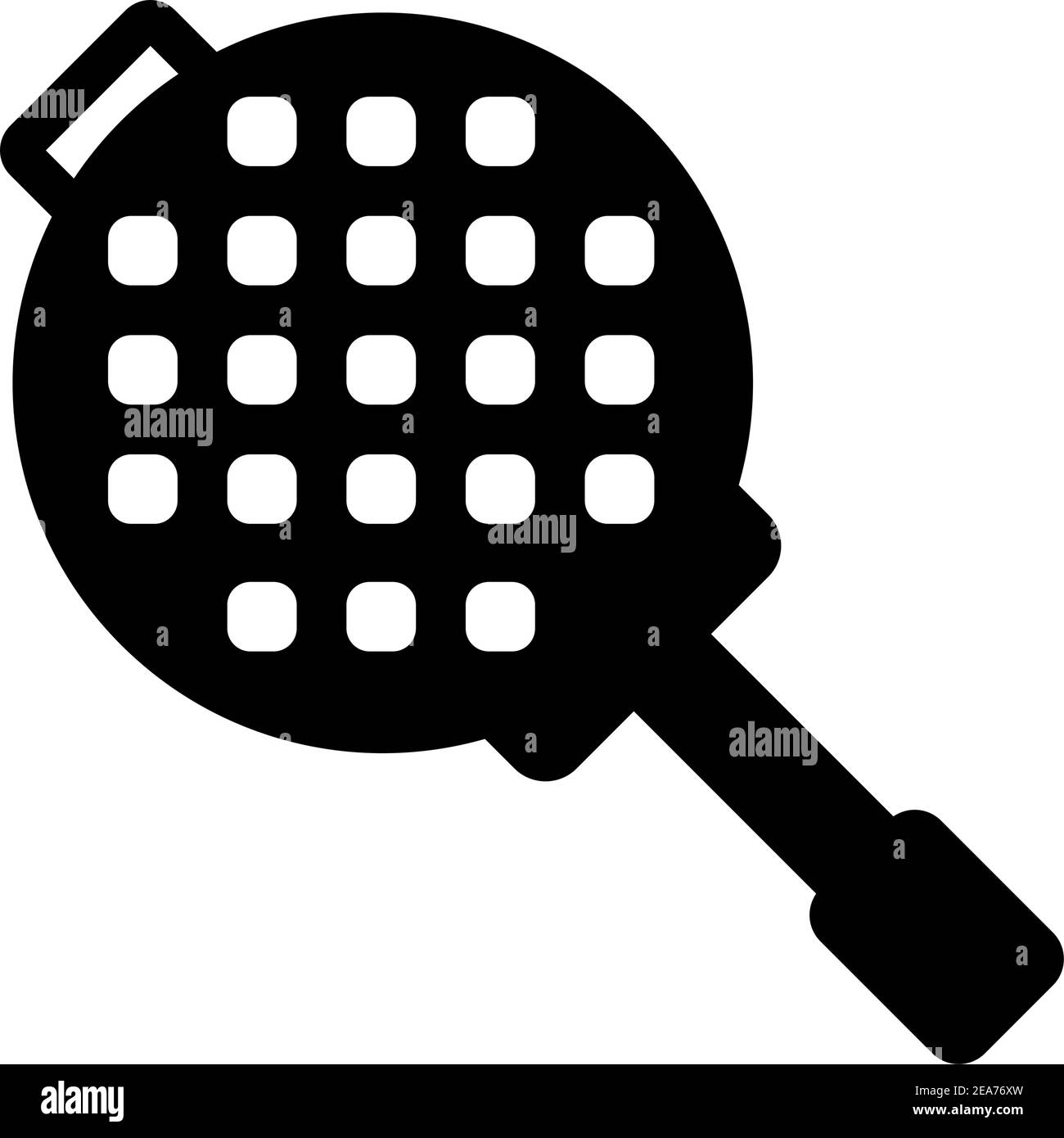 Waffeleisen-Symbol. Belgisches einfaches Waffel-Eisen Vektor-Symbol für Web-Design auf weißem Hintergrund Stock Vektor