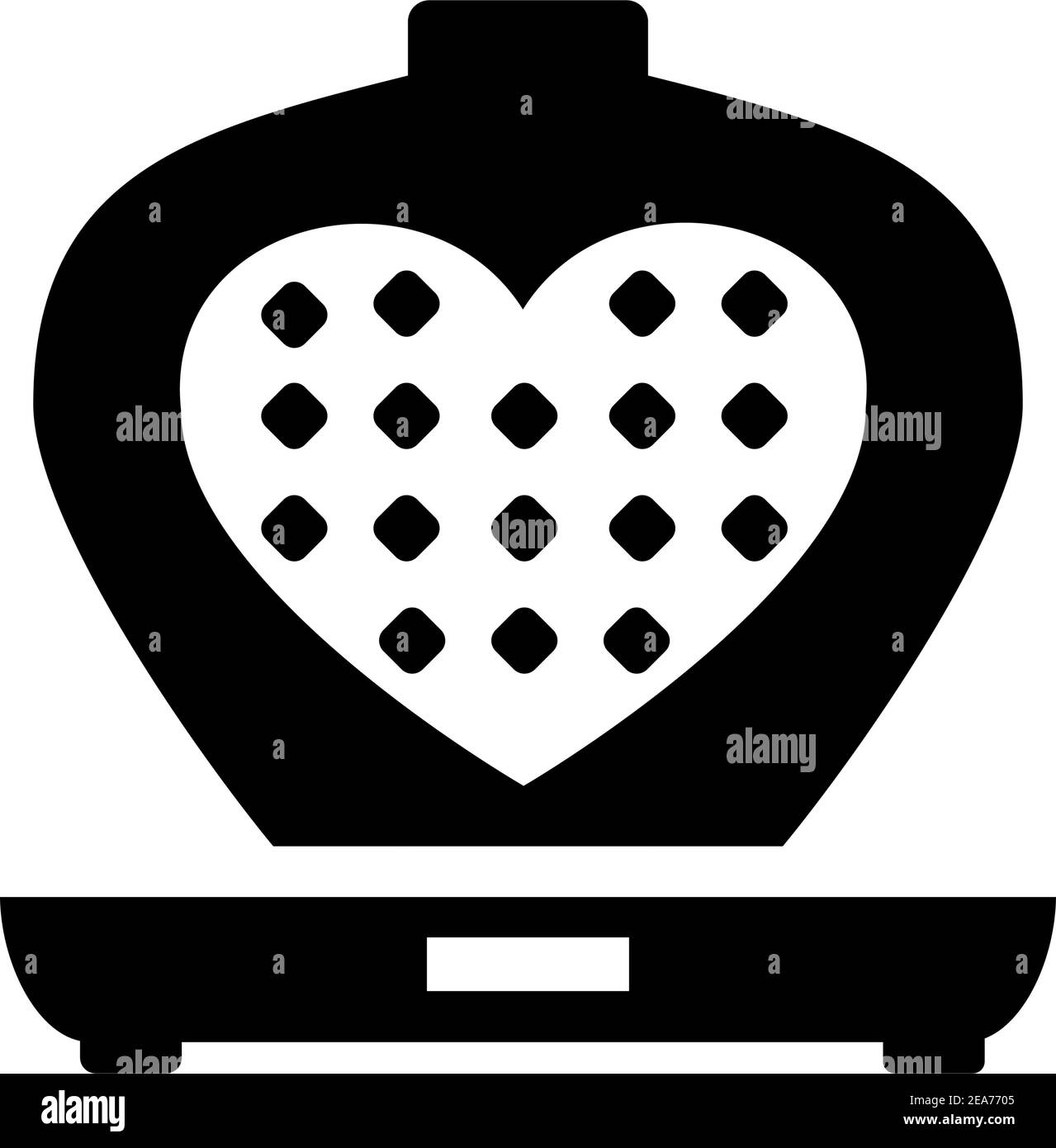 Waffeleisen-Symbol. Belgisches einfaches Waffel-Eisen Vektor-Symbol für Web-Design auf weißem Hintergrund Stock Vektor