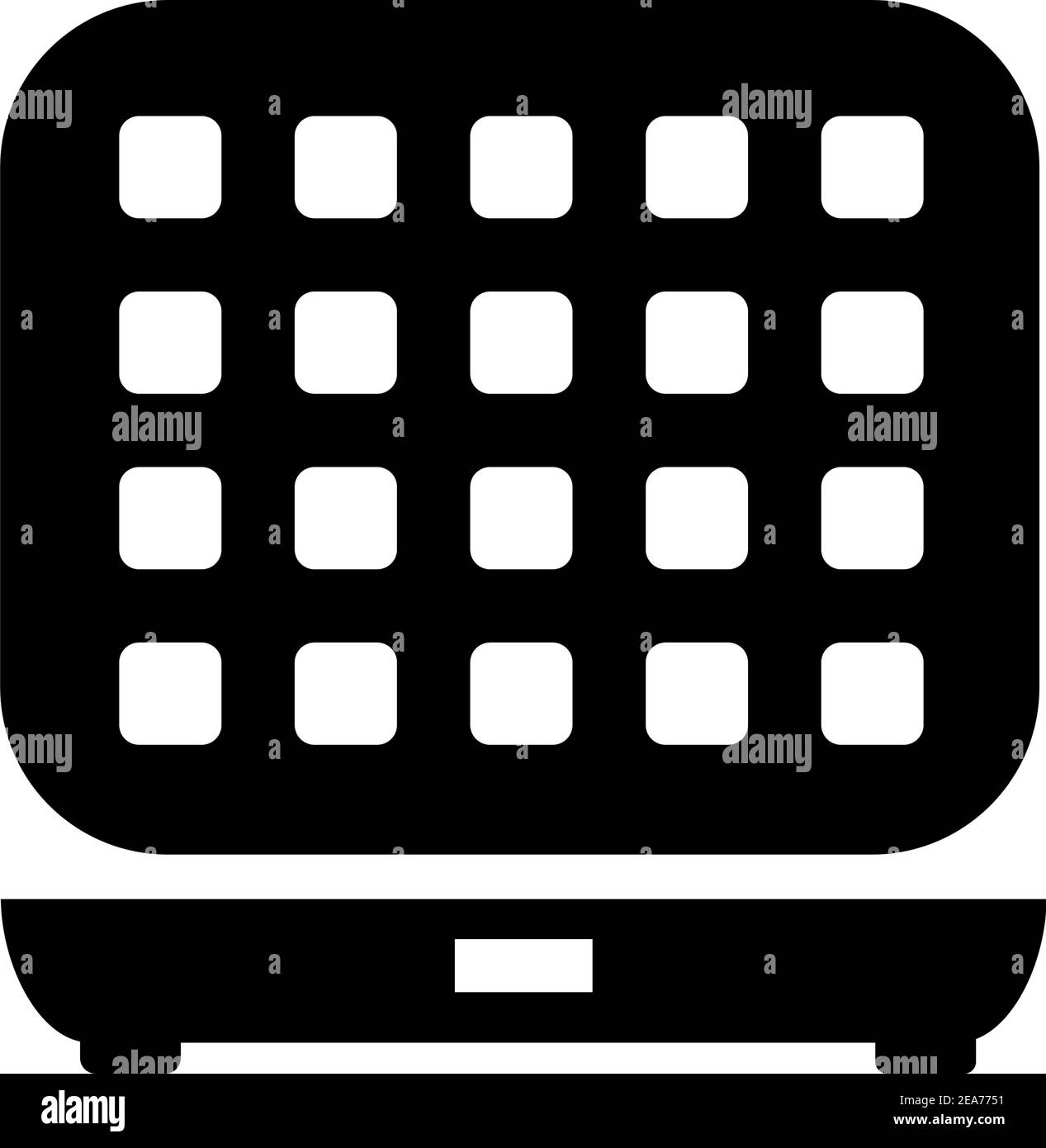Waffeleisen-Symbol. Belgisches einfaches Waffel-Eisen Vektor-Symbol für Web-Design auf weißem Hintergrund Stock Vektor