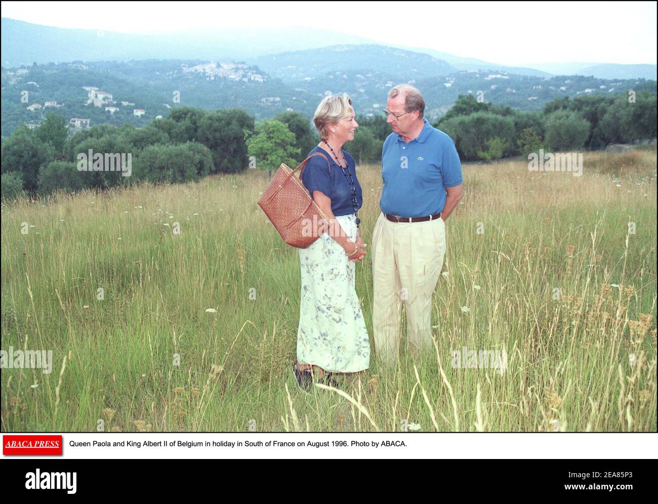 Königin Paola und König Albert II. Von Belgien im Urlaub in Südfrankreich am 1996. August. Foto von ABACA Stockfoto