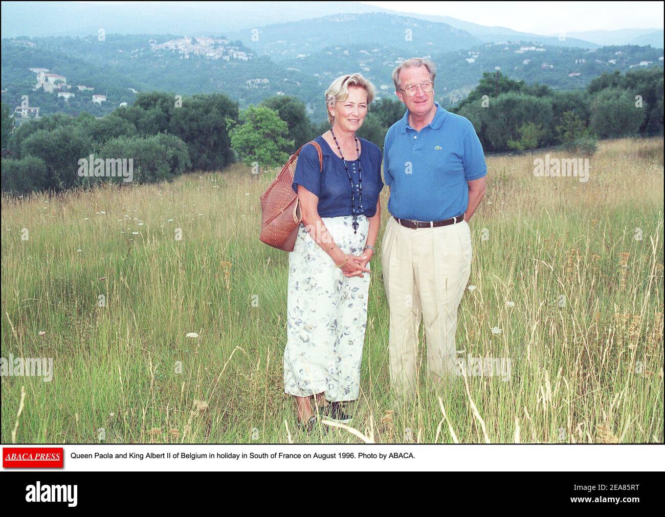 Königin Paola und König Albert II. Von Belgien im Urlaub in Südfrankreich am 1996. August. Foto von ABACA Stockfoto