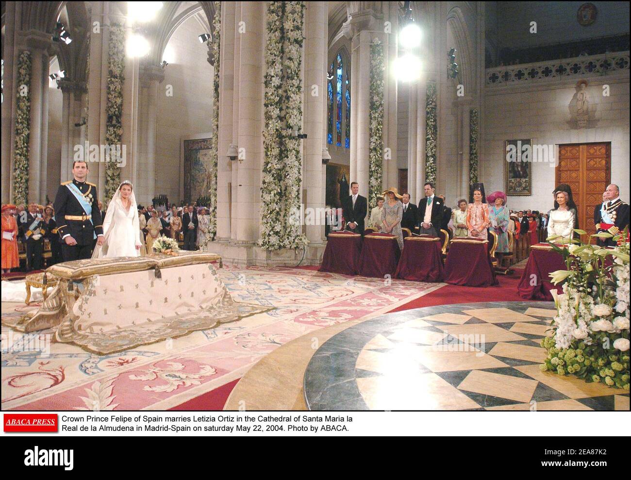 Kronprinz Felipe von Spanien heiratet Letizia Ortiz in der Kathedrale Santa Maria la Real de la Almudena in Madrid-Spanien am samstag, 22. Mai 2004. Foto von ABACA. Stockfoto