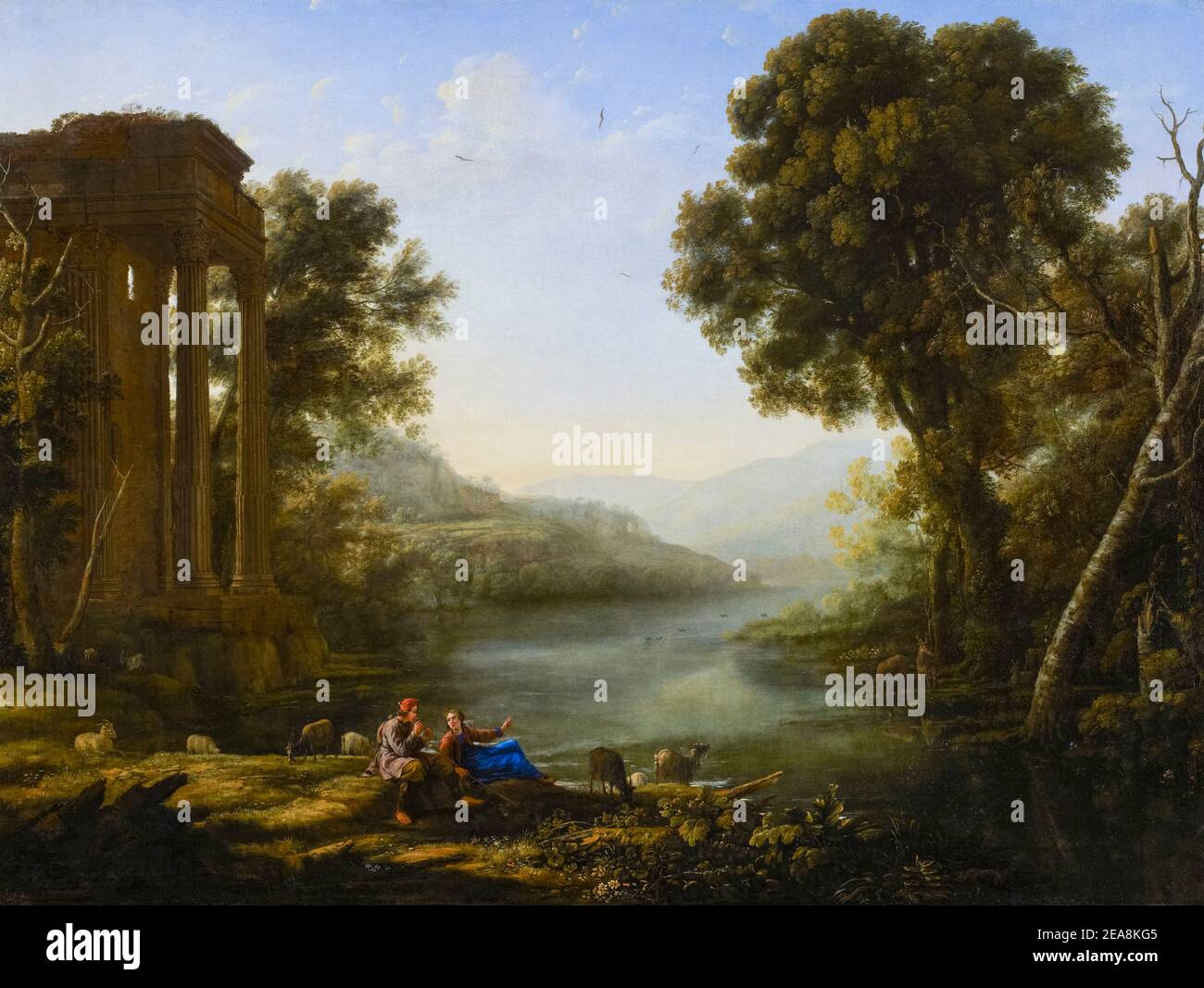 Claude Lorrain, Pastorallandschaft, Landschaftsmalerei, 1638 Stockfoto