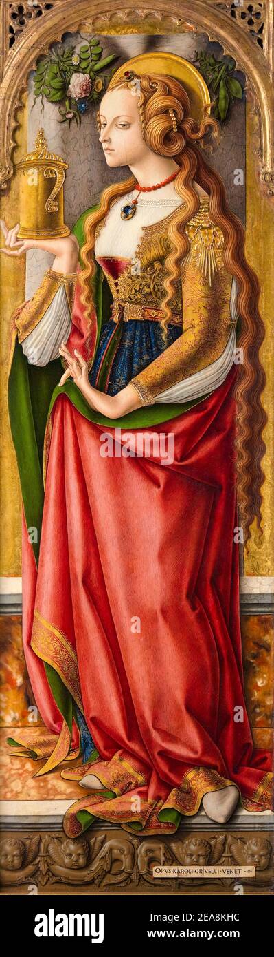 Maria Magdalena, Porträtmalerei von Carlo Crivelli, um 1480 Stockfoto