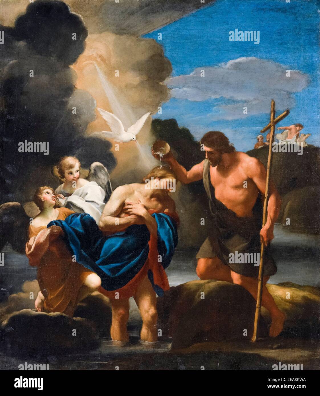 Andrea Sacchi, die Taufe Christi, Malerei, um 1650 Stockfoto