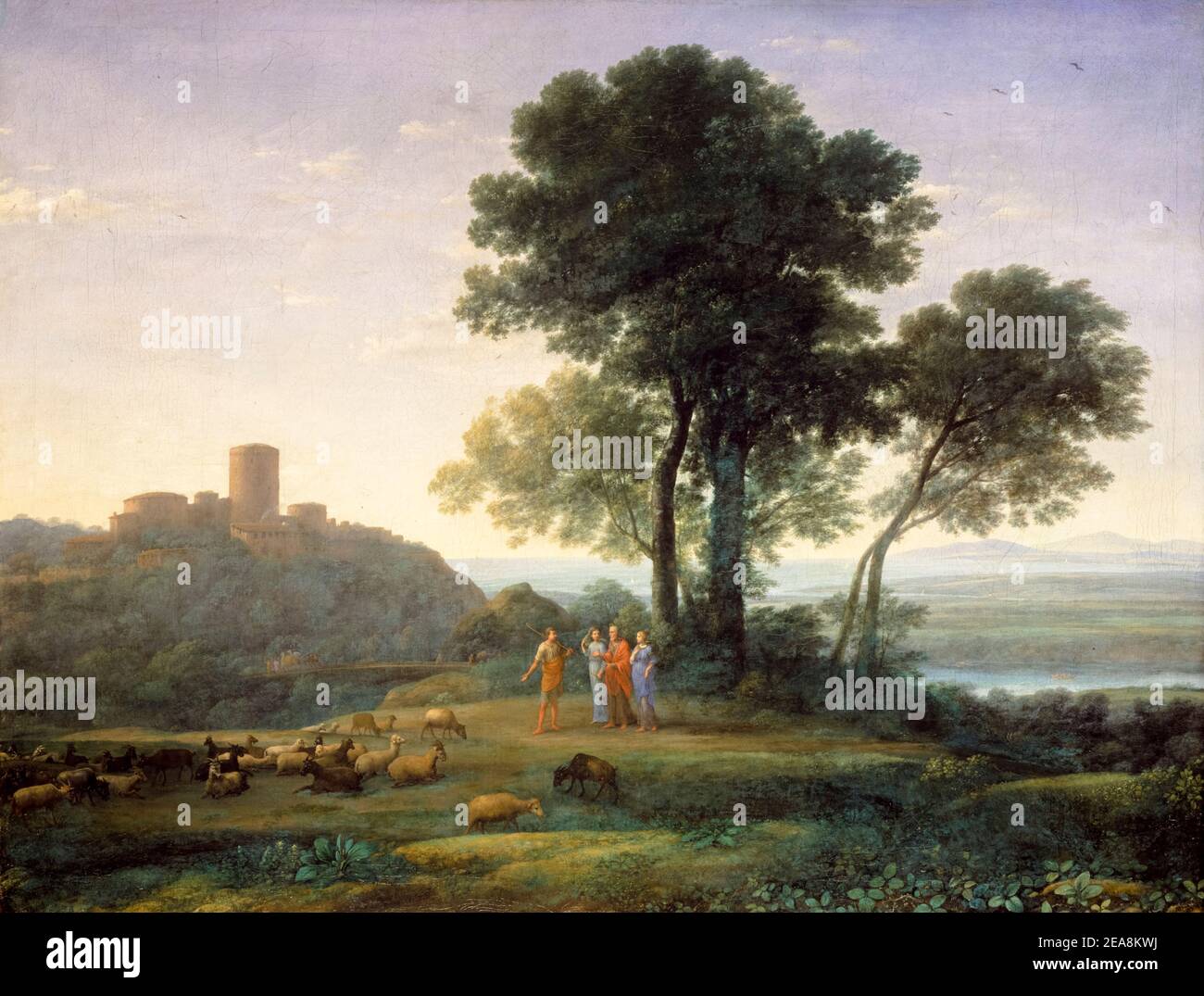 Claude Lorrain, Malerei, Jacob mit Laban und seinen Töchtern, 1676 Stockfoto