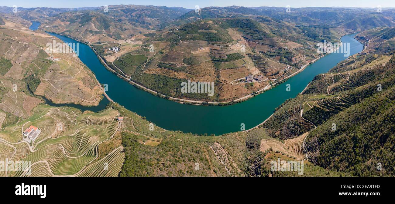 Douro-Tal vom Aussichtspunkt S. Leonardo da Galafura Stockfoto