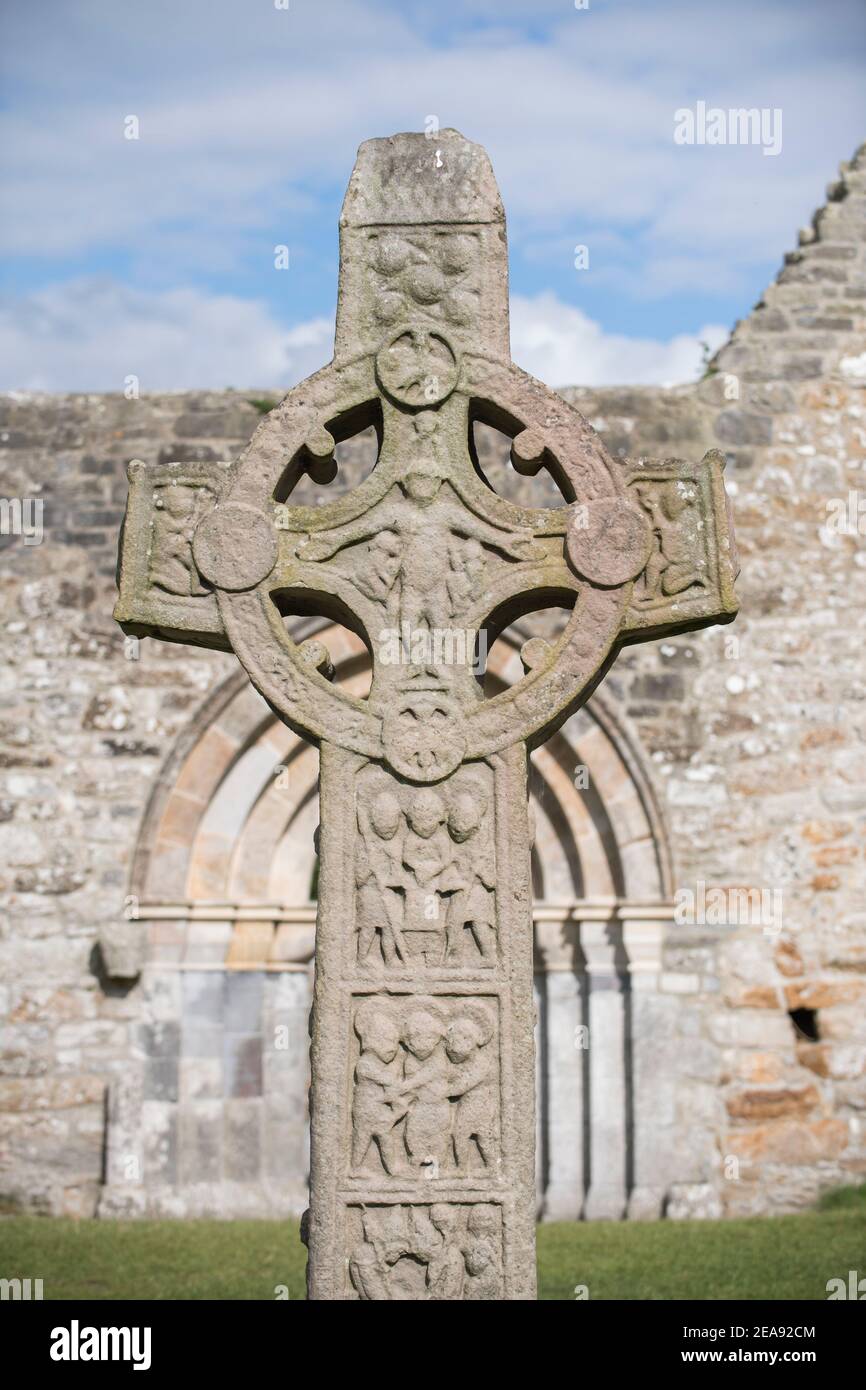 Clonmacnoise Kloster in der Grafschaft Offaly Irland. Stockfoto