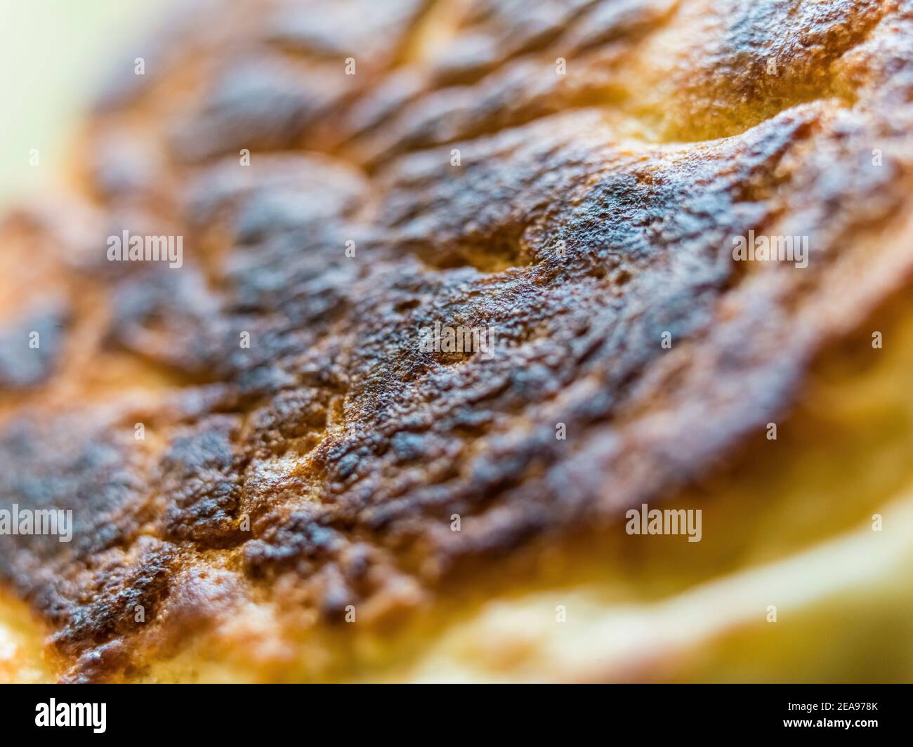 Nahaufnahme Pfannkuchen / Omelette Stockfoto