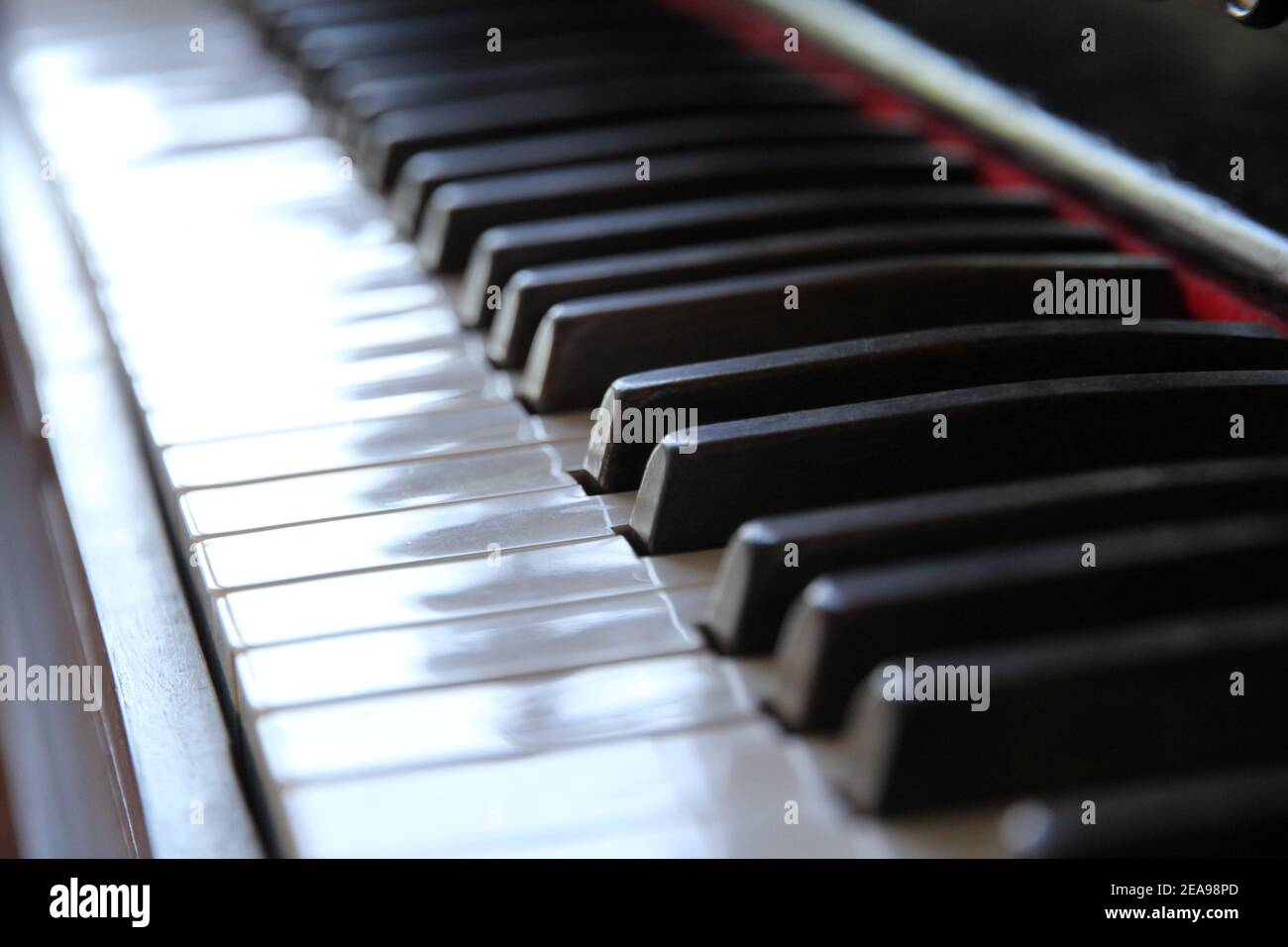 Nahaufnahme von Klaviertasten Stockfoto
