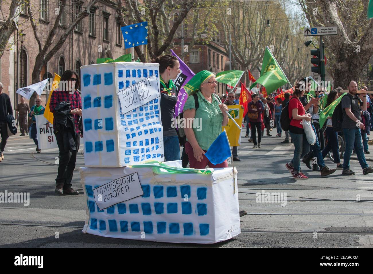 Rom, Italien März 25 2017: Unsere Europa-Demonstration. © Andrea Sabbadini Stockfoto