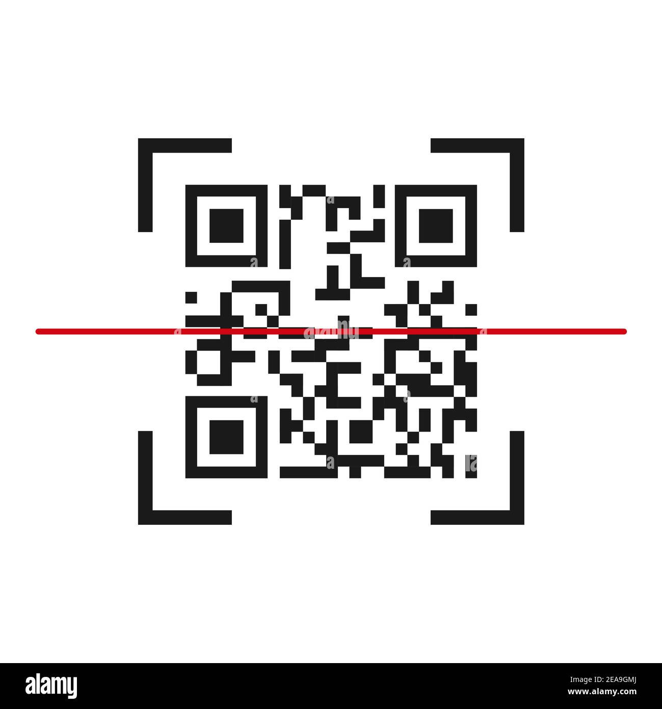 QR-Code-Symbolvektor auf weißem Hintergrund isoliert. Digitales Informationsschild . Stock Vektor