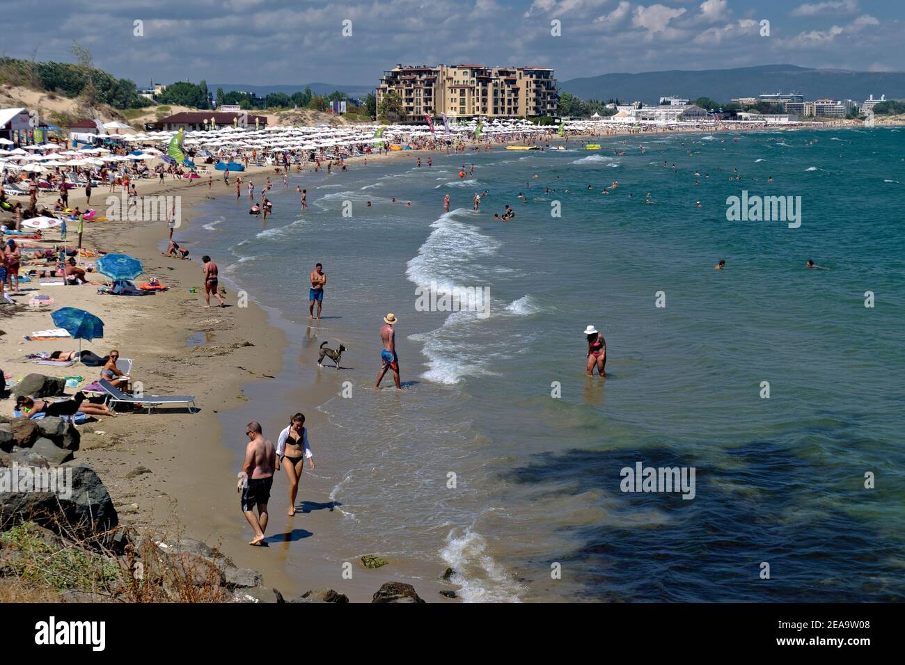 Schwarzes Meer. Resort Sonnenstrand .Bulgarien Stockfoto