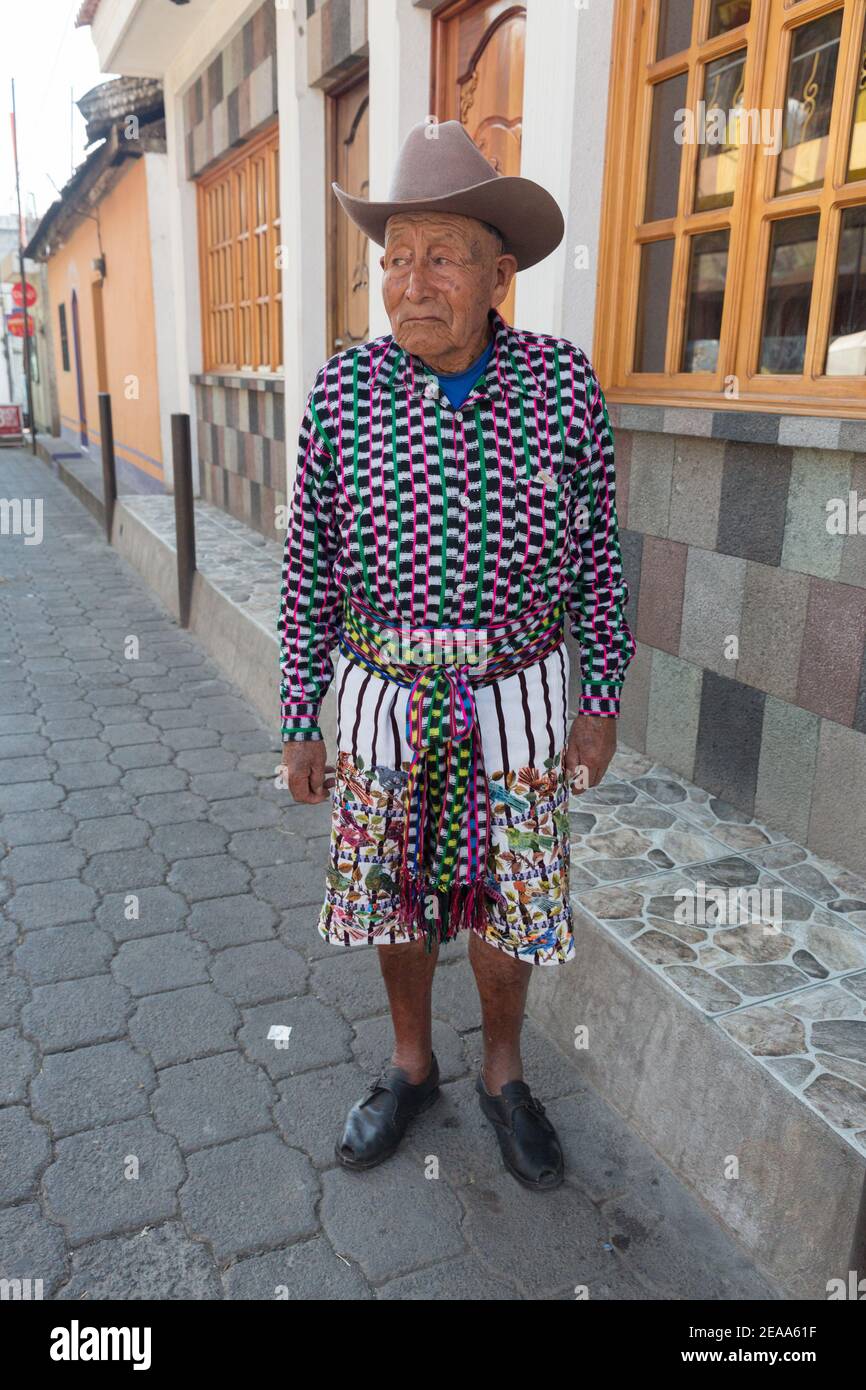 Panajachel, Lake Atitlan Guatemala Porträt des indigenen Mannes Stockfoto
