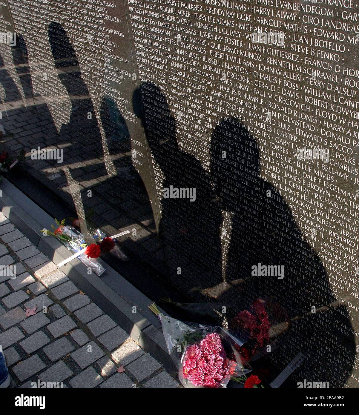 Am 11. November 2005 versammelt sich die Menschenmenge an der Vietnam Memorial Wall in Washington, D.C., zum Veterans Day . Foto von Olivier Douliery/ABACAPRESS.COM Stockfoto