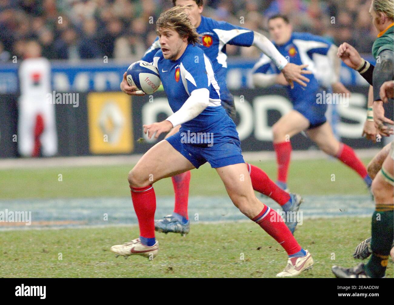 Cédric Heymans aus Frankreich beim Rugby-Testspiel France gegen Südafrika am 26. November 2005 im Stade de France in Saint-Denis. Frankreich. Frankreich gewann 26-20. Foto Christophe Guibbaud/Cameleon/ABACAPRESS.COM Stockfoto