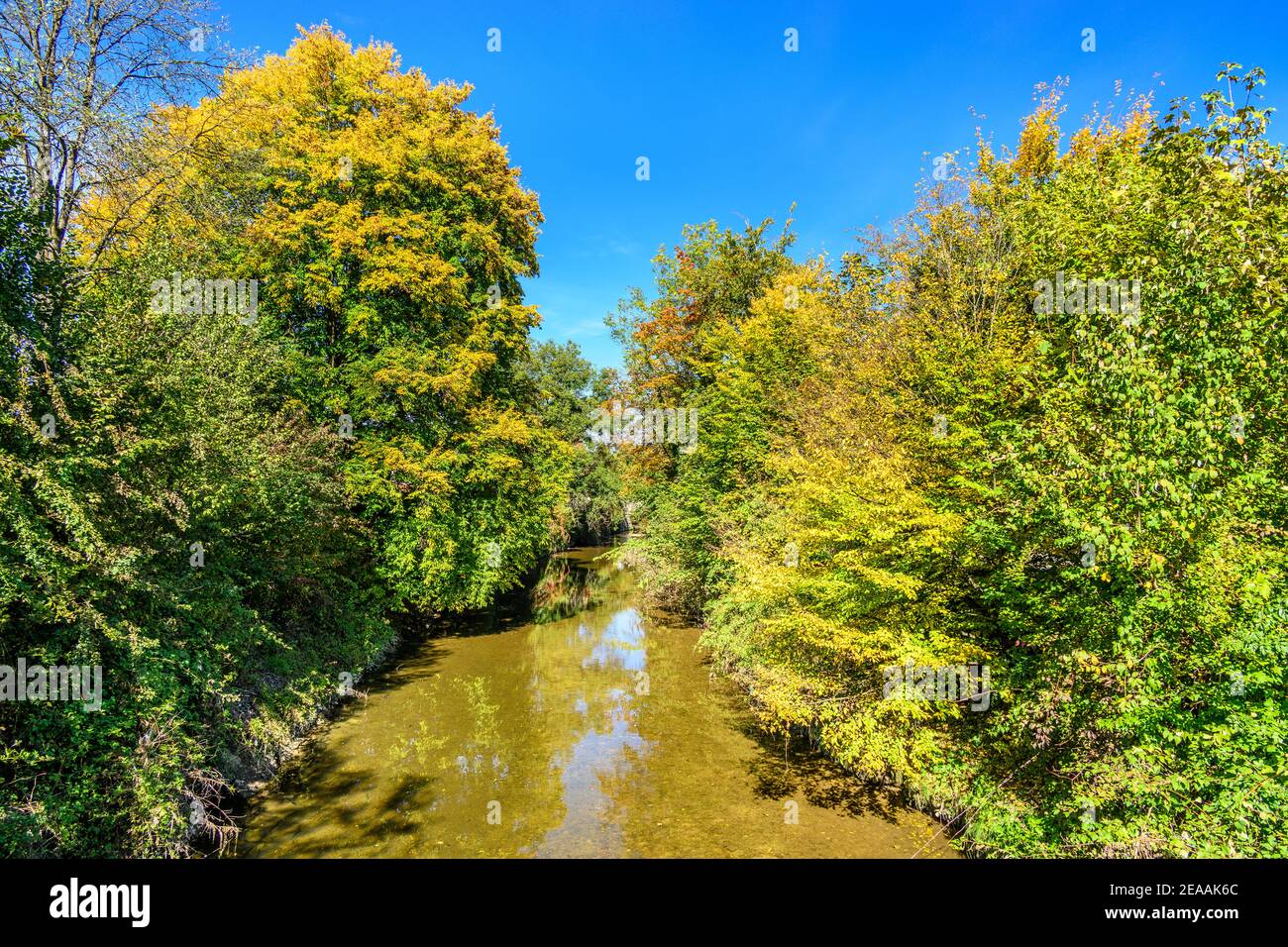 Deutschland, Bayern, Oberbayern, Bezirk Rosenheim, Bad Aibling, der Glonn am Kurpark Stockfoto