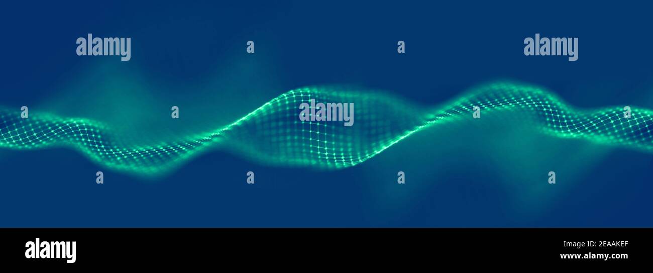 Abstrakte blaue Technologie Hintergrund Welle. Futuristisches Hintergrundkonzept für Geschäftstechnologien. Abstract Hintergrund der digitalen Technologie. Stockfoto