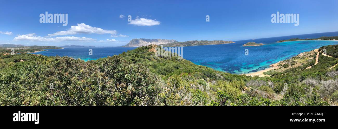 Capo Coda Cavallo, Spiaggia di Capo Coda Covallo, Panorama, Meer, Bucht, Strand, Natur, Sardinien, Italien Stockfoto