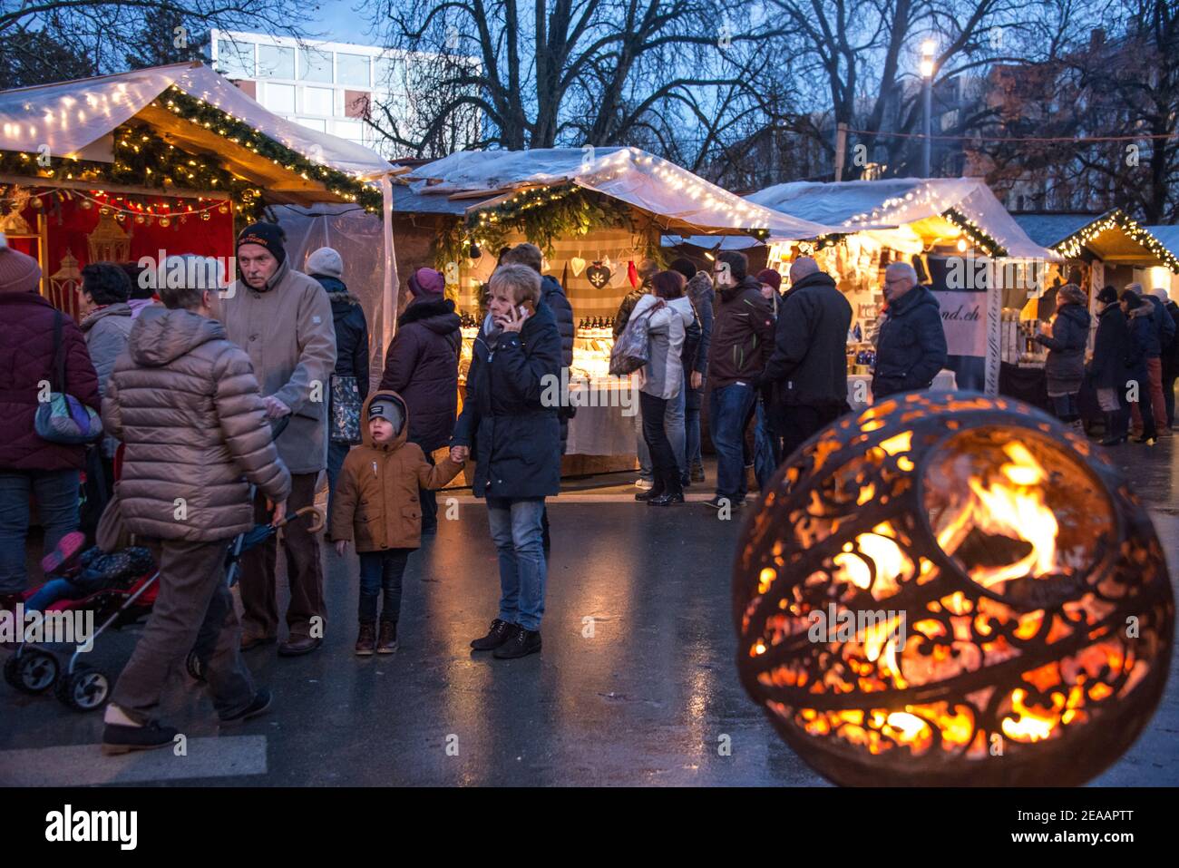 Weihnachtsmarkt in Solothurn Stockfoto
