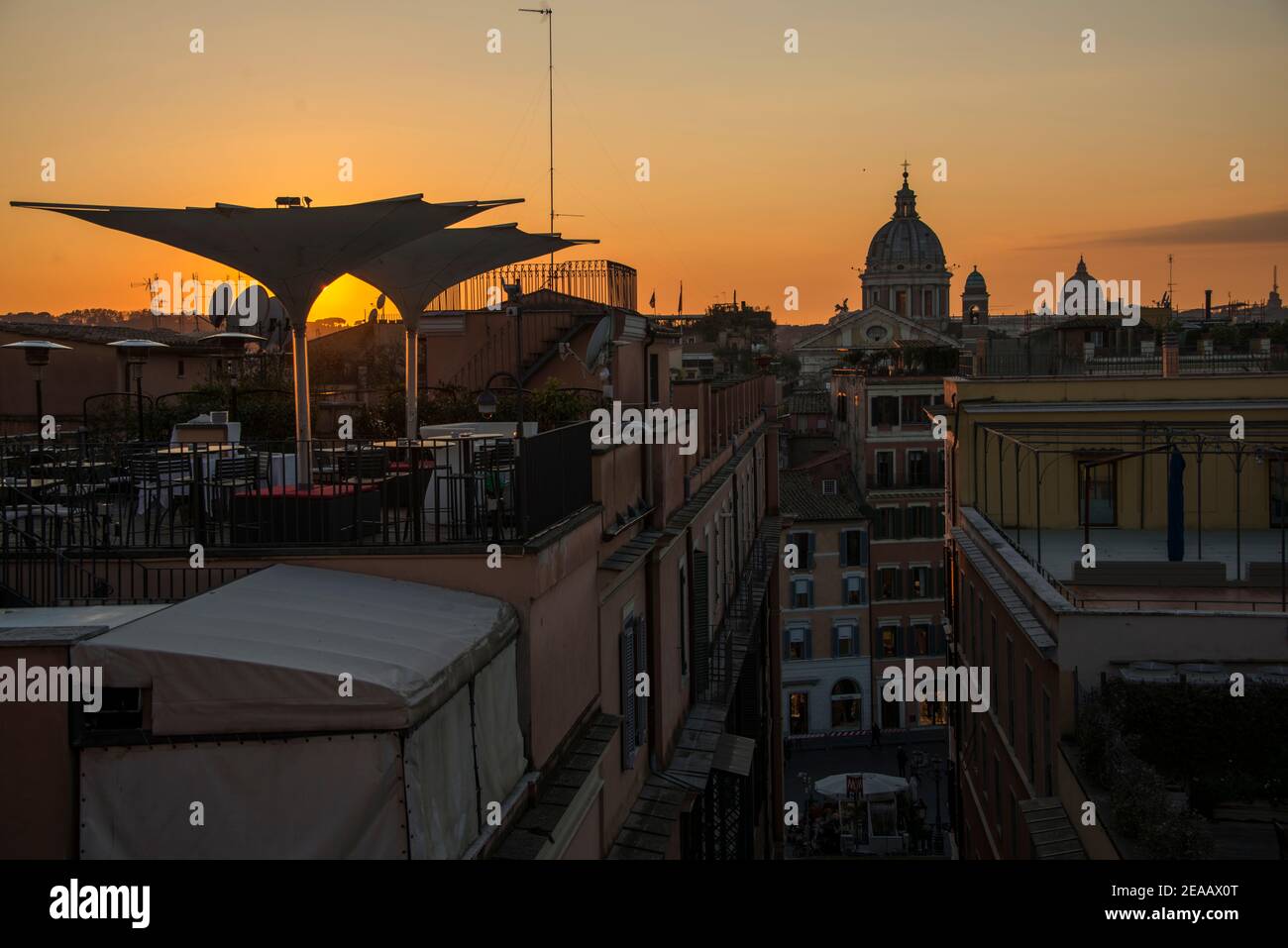 Abendstimmung über Rom Stockfoto
