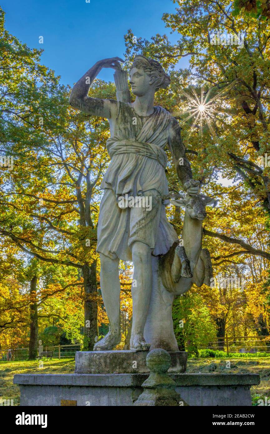 Diana Statue im Schacky Park, Dießen am Ammersee, Bayern, Deutschland, Europa Stockfoto