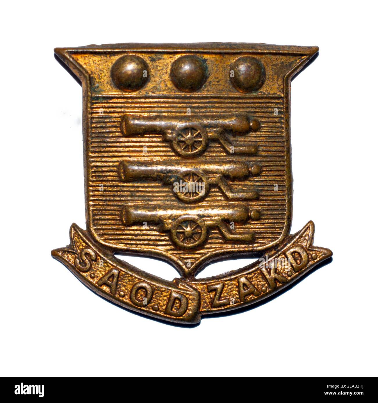 Ein Cap Abzeichen der südafrikanischen Ordnance Department c. 1923-1933. Stockfoto