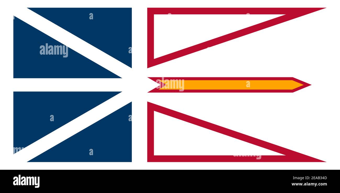 Offizielle große flache Flagge von Neufundland und Labrador Horizontal Stockfoto