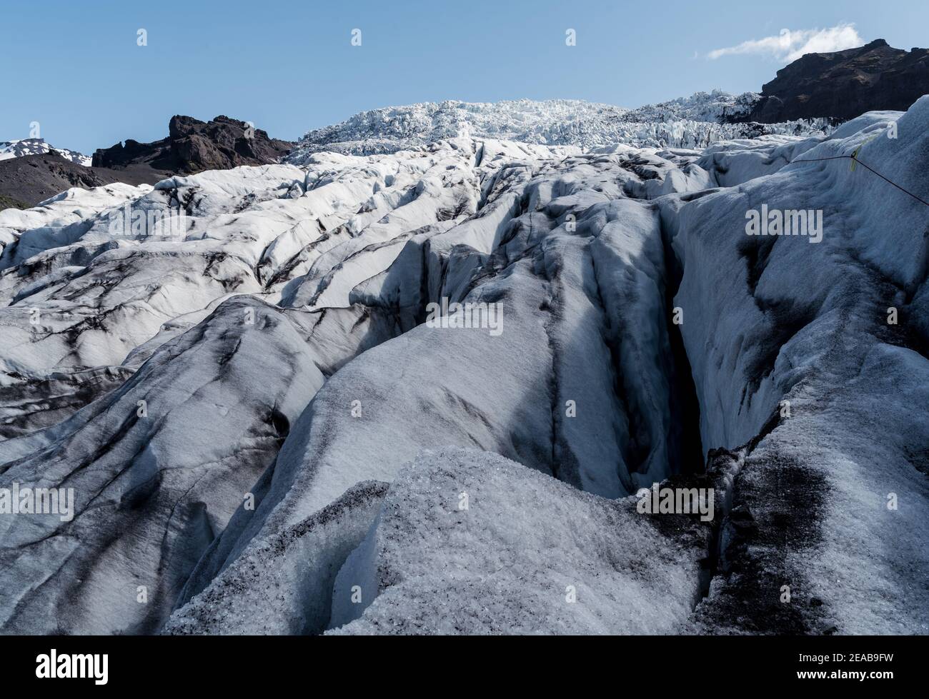 Island, Austurland, Skaftafell, Gletscher, Asche, Eis, Wanderung, Guide Stockfoto