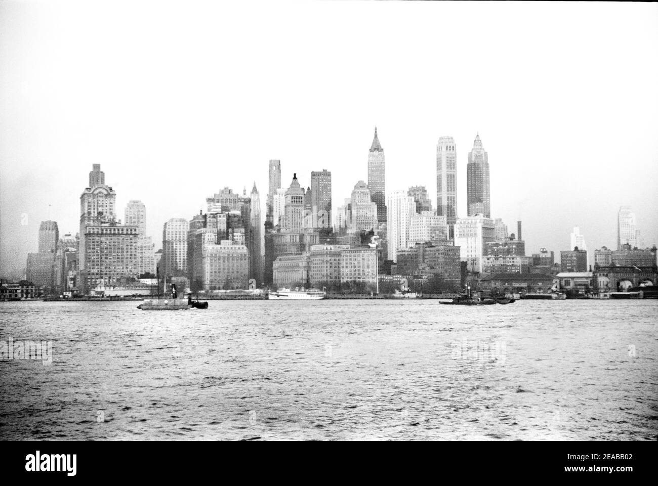 Downtown Cityscape und New York Harbour, New York City, New York, USA, Jack Delano, U.S. Office of war Information, Dezember 1941 Stockfoto