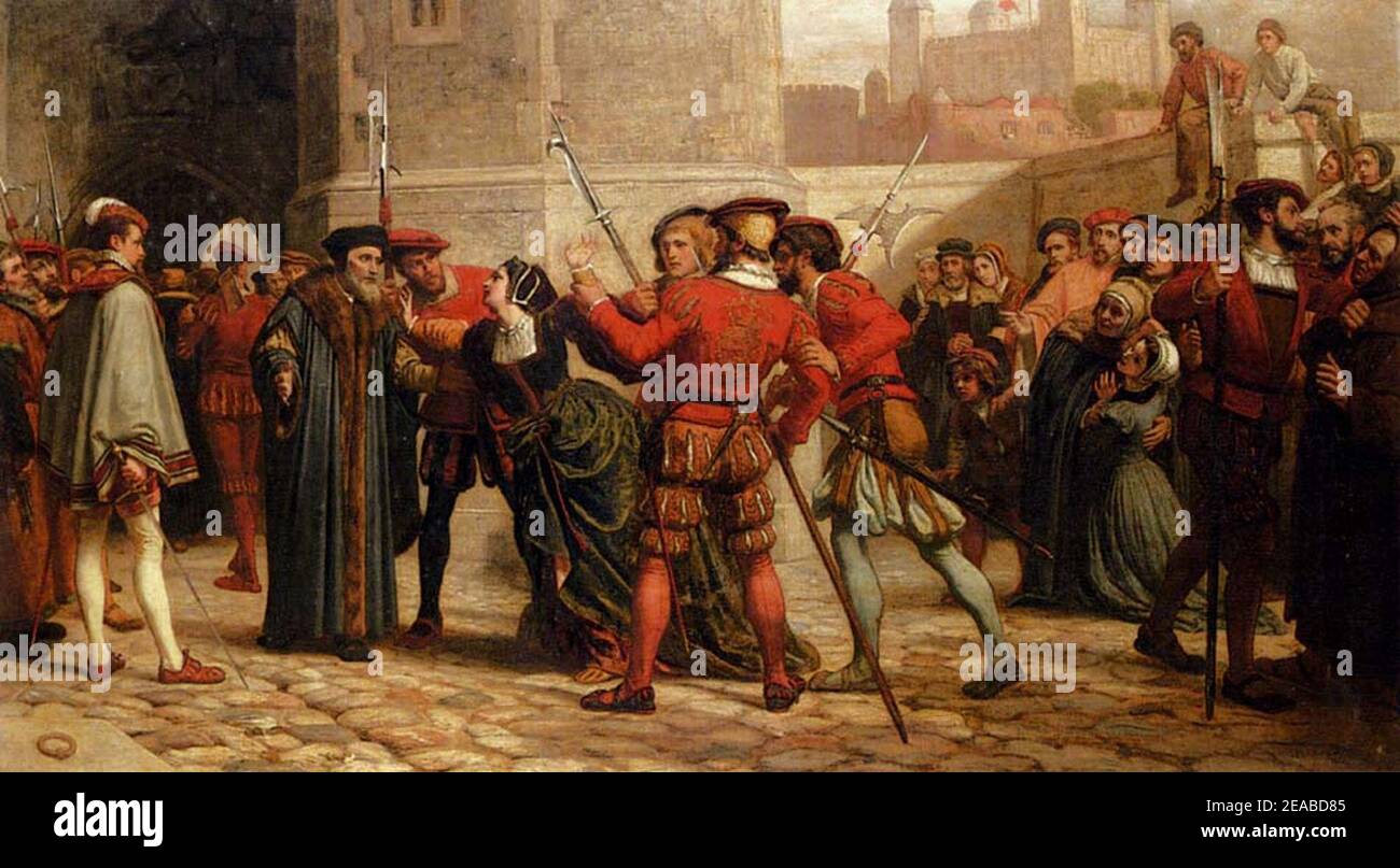 NB pinacoteca yeames das Treffen von Sir thomas more mit seiner Tochter nach seiner Todesstrafe. Stockfoto