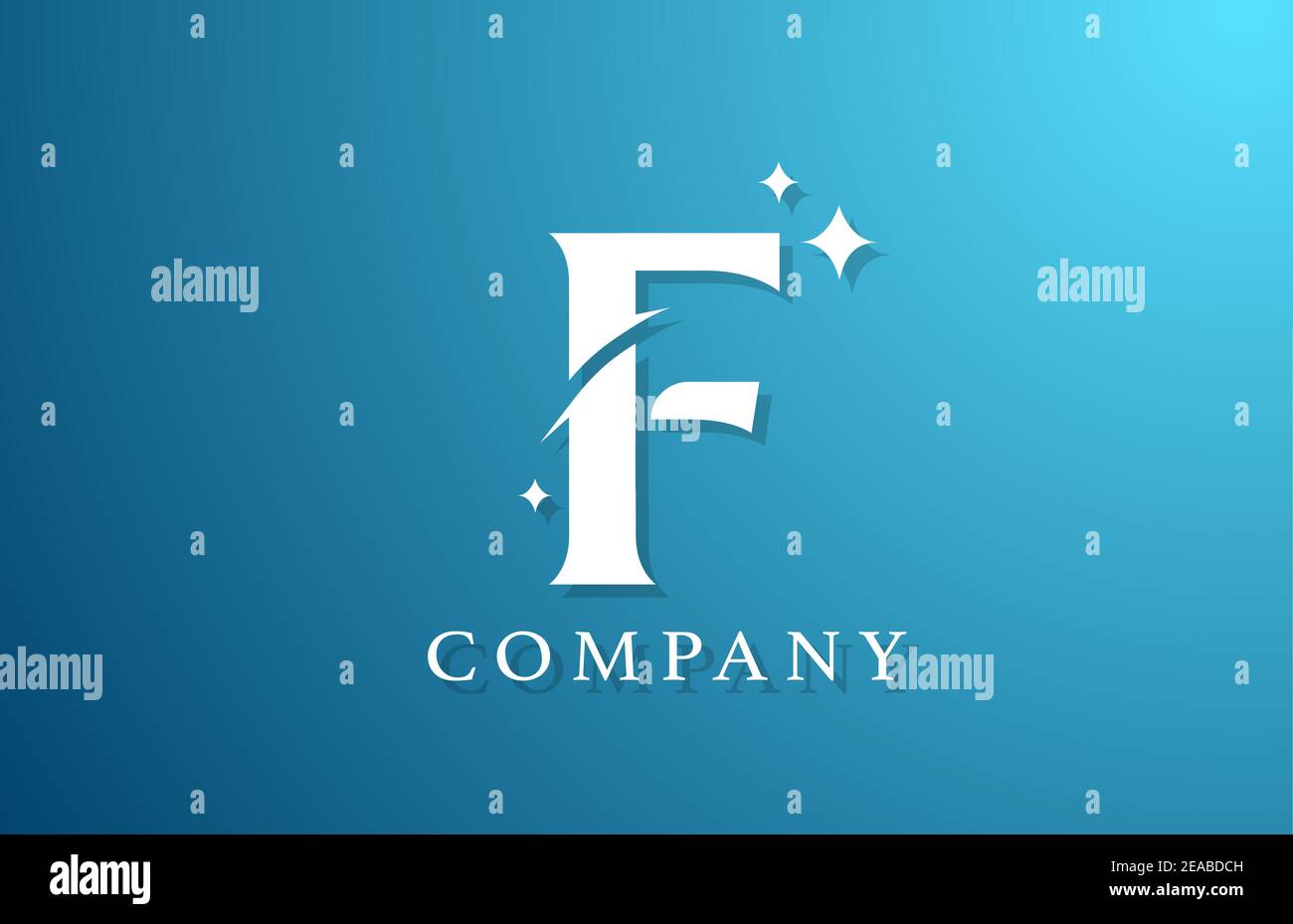 F blau weiß Gradient Alphabet Buchstaben Logo für Unternehmen. Branding-Design für Schriftzug und Corporate Identity. Vorlage für kreative Symbole Stock Vektor