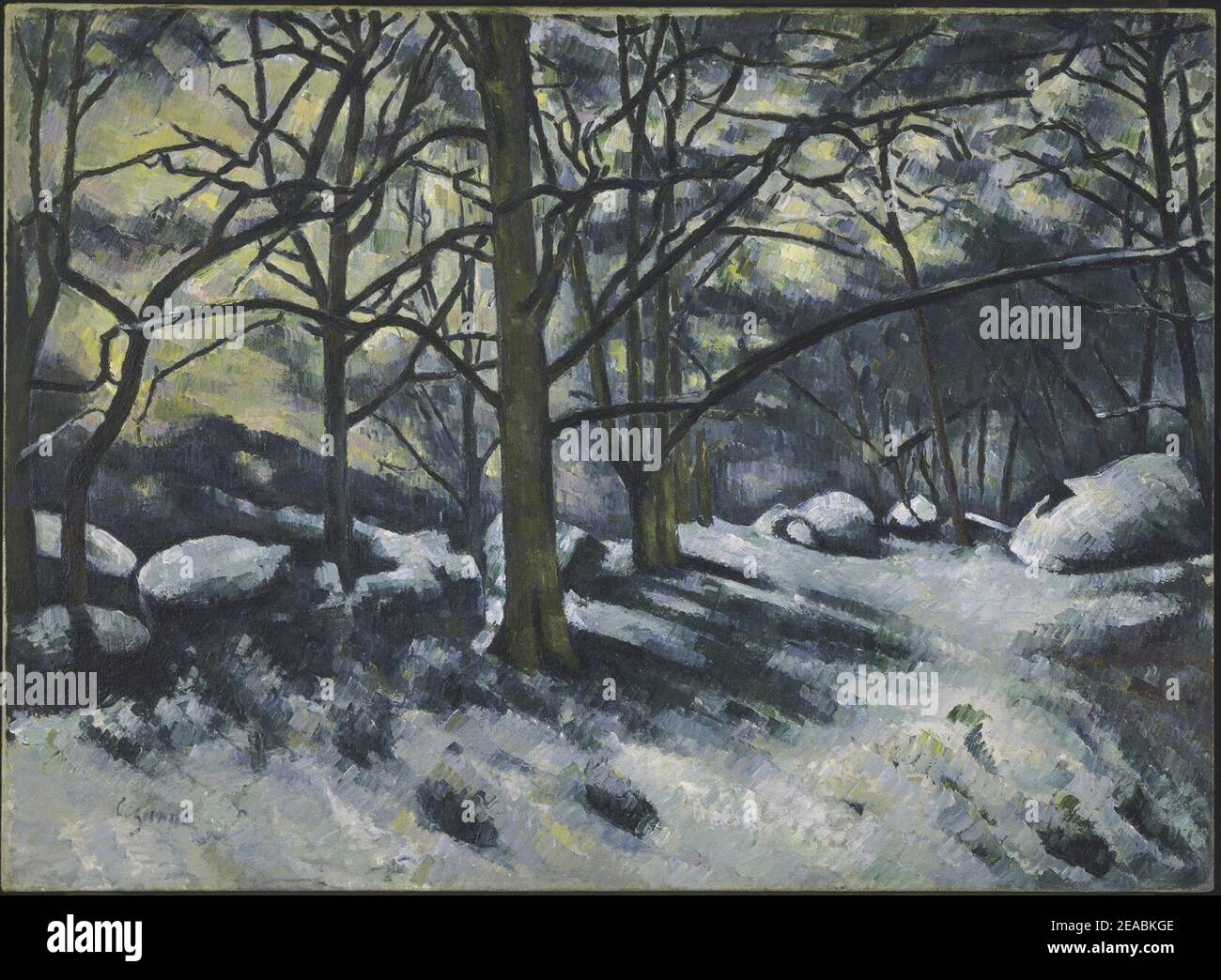 Neige fondante à Fontainebleau, par Paul Cézanne, FWN 145. Stockfoto