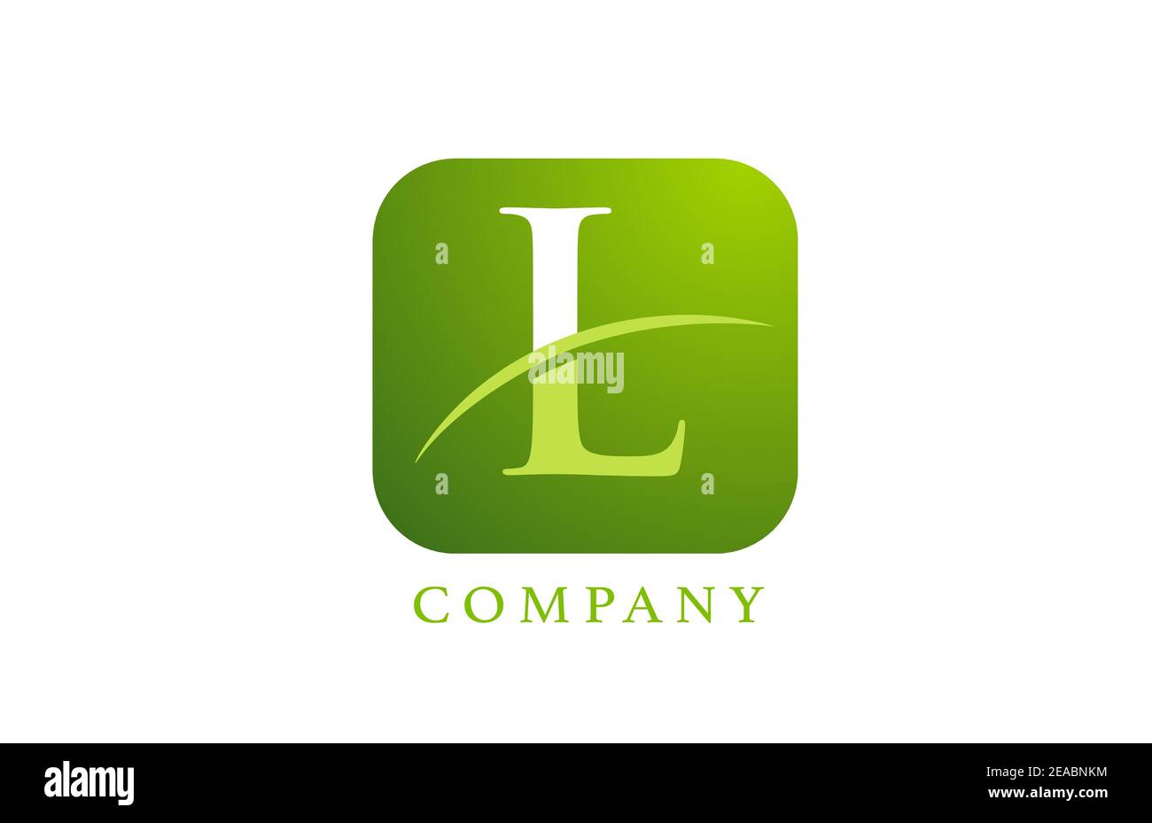 L Alphabet Buchstaben Logo Fur Unternehmen Und Unternehmen In Gruner Farbe Abgerundetes Quadratisches Design Mit Swoosh Kann Fur Ein App Oder Schaltflachensymbol Verwendet Werden Stock Vektorgrafik Alamy