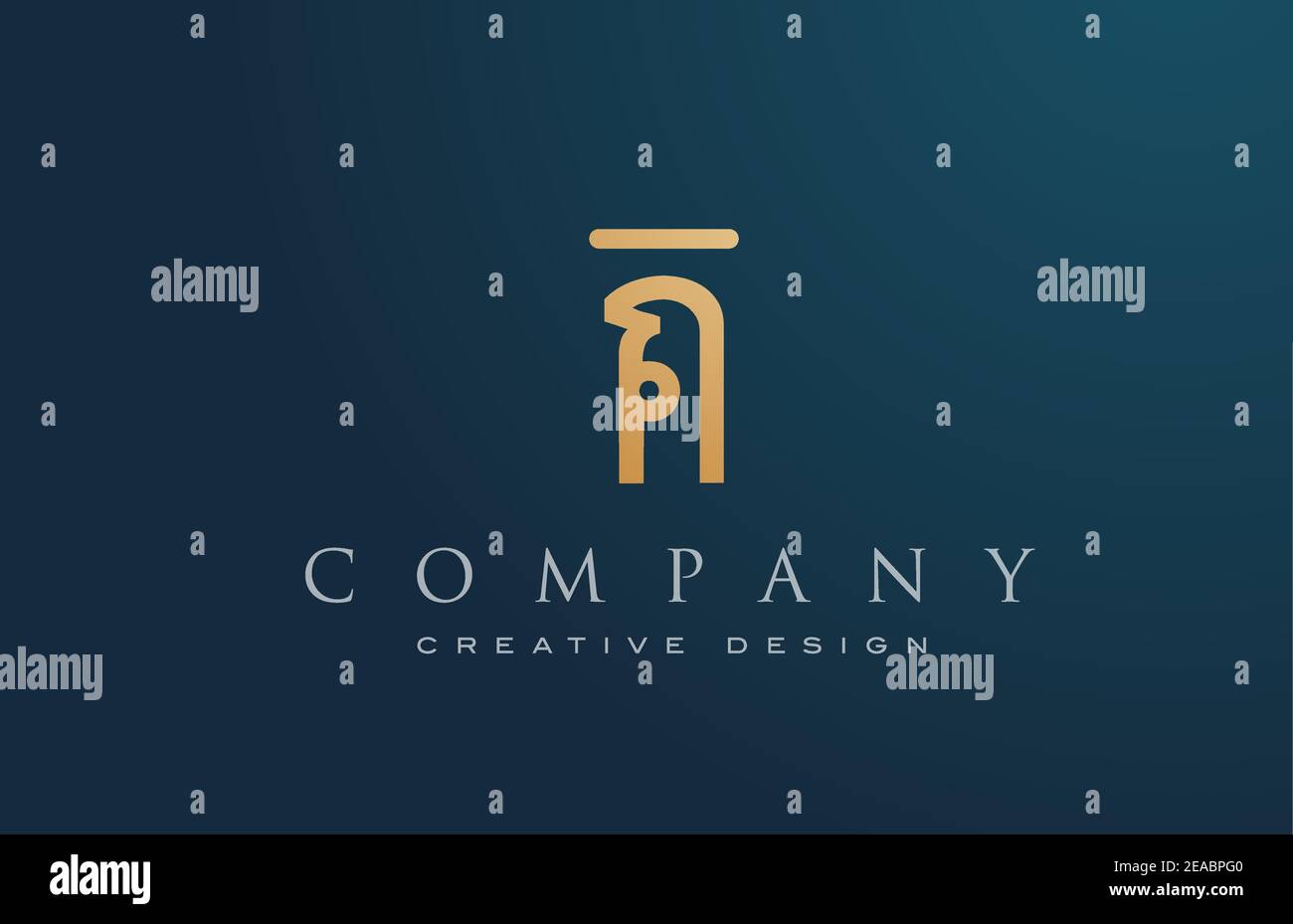 Ein goldenes Alphabet Buchstaben Logo Symbol Design. Schriftzug und Corporate. Elegante Identitätsvorlage mit kreativem Text Stock Vektor