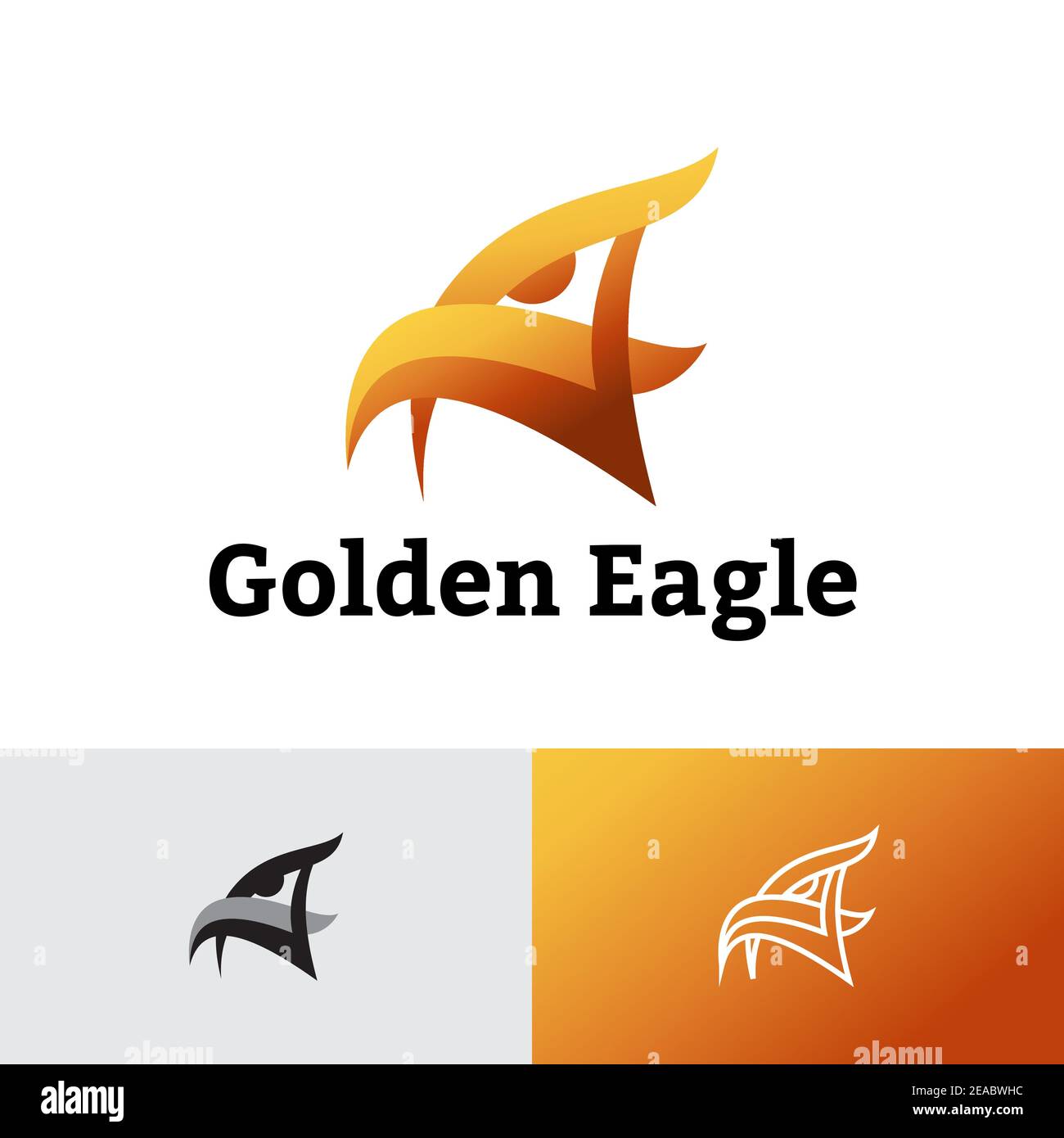 Golden Eagle Hawk Head – Vorlage Mit Abstraktem Logo Stock Vektor