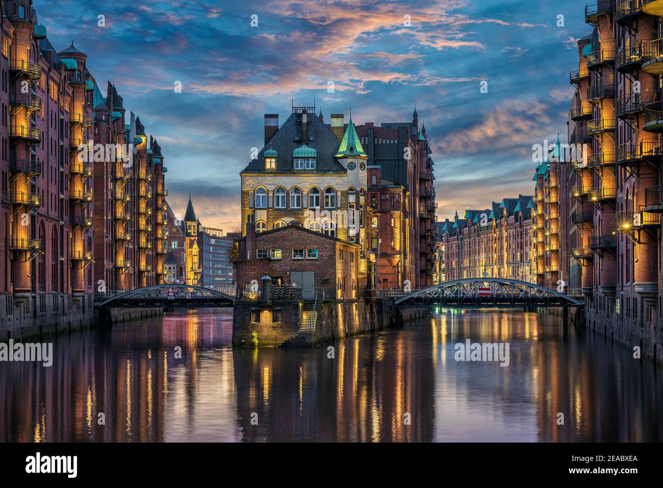 Die historische Speicherstadt in Hamburg, Deutschland Stockfoto