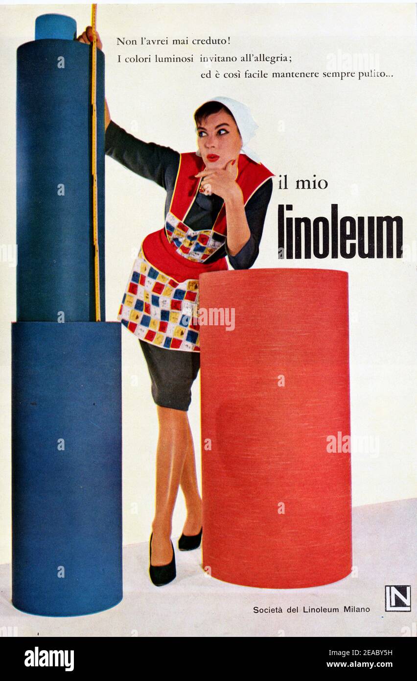 1959 , ITALIEN : Italienische Werbung für das LINOLEUM - ANNI CINQUANTA - 1950 's - '50 - ' 50 - Pubblicità ---- Archivio GBB Stockfoto